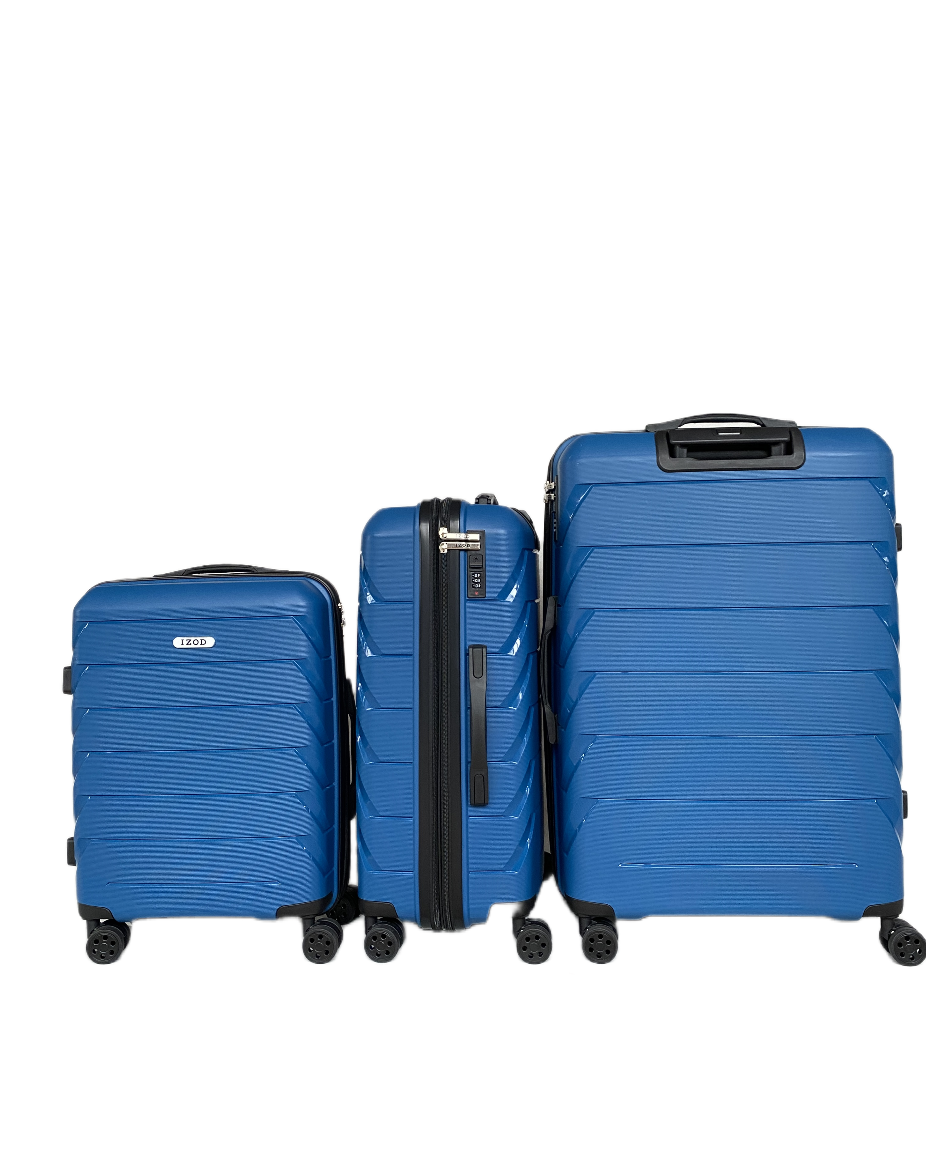 IZOD Ashley Polycarbonate Hard shell Expandable Lightweight 360 Dual Spinning Wheels Combo Lock 28", 24", 20" 3 Piece Luggage Set