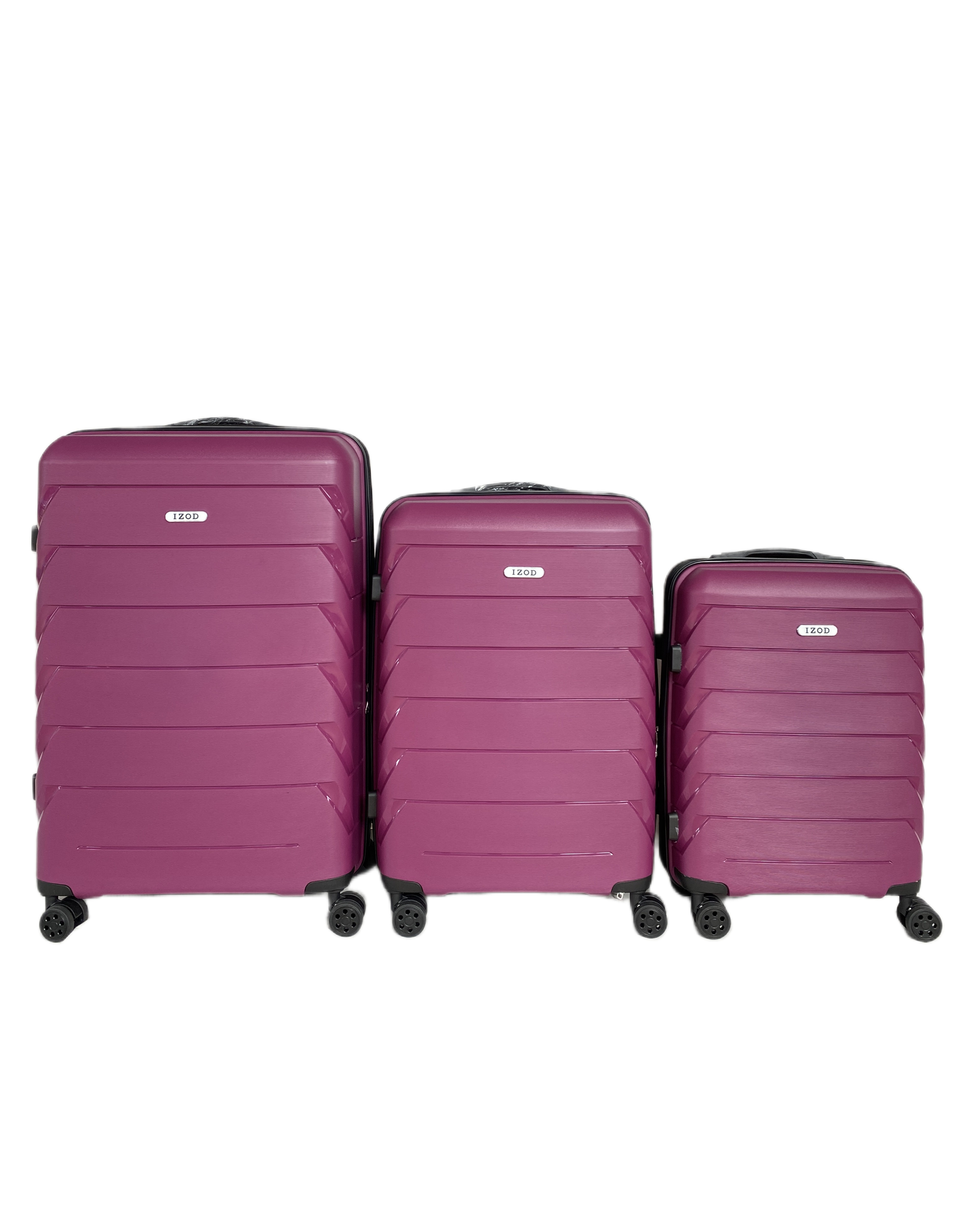 IZOD Ashley Polycarbonate Hard shell Expandable Lightweight 360 Dual Spinning Wheels Combo Lock 28", 24", 20" 3 Piece Luggage Set