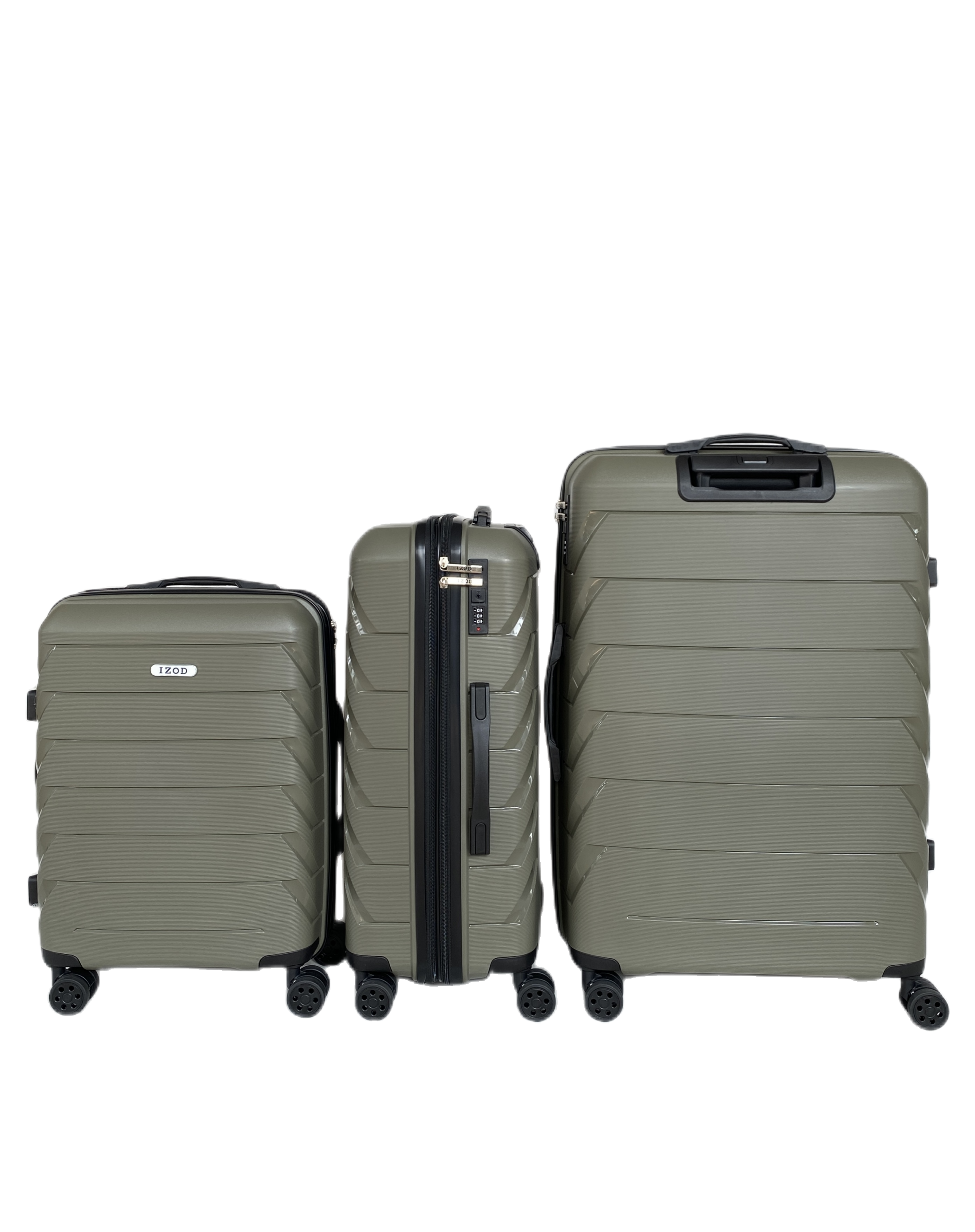 IZOD Ashley Polycarbonate Hard shell Expandable Lightweight 360 Dual Spinning Wheels Combo Lock 28", 24", 20" 3 Piece Luggage Set