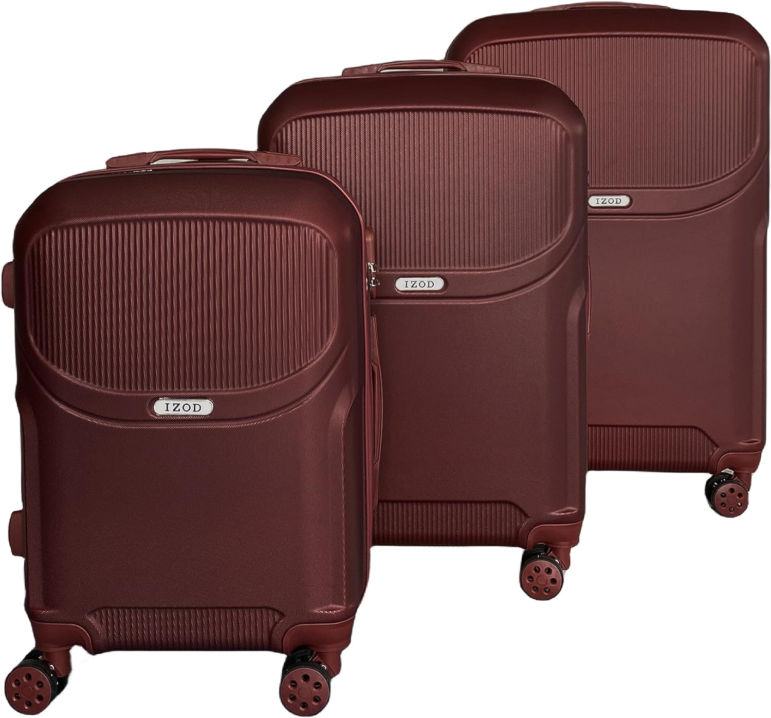 IZOD Regina Expandable ABS Hard shell Lightweight 360 Dual Spinning Wheels Combo Lock 28", 24", 20" 3 Piece Luggage Set