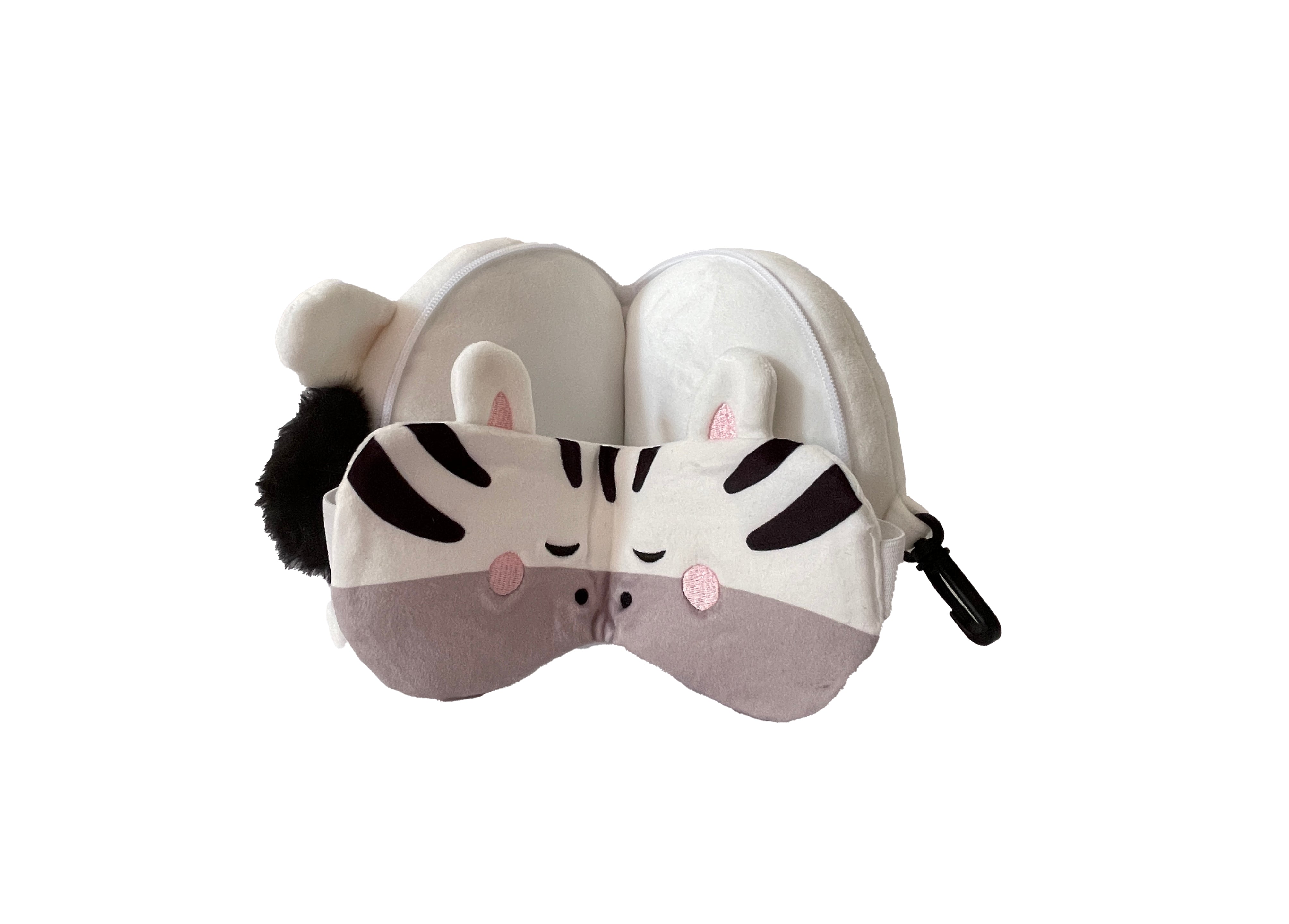 Kids 2-in-1 Travel Pillow and Eye Mask Animal Plush Soft Eye Mask Blindfold for Sleeping, Nights and Travel