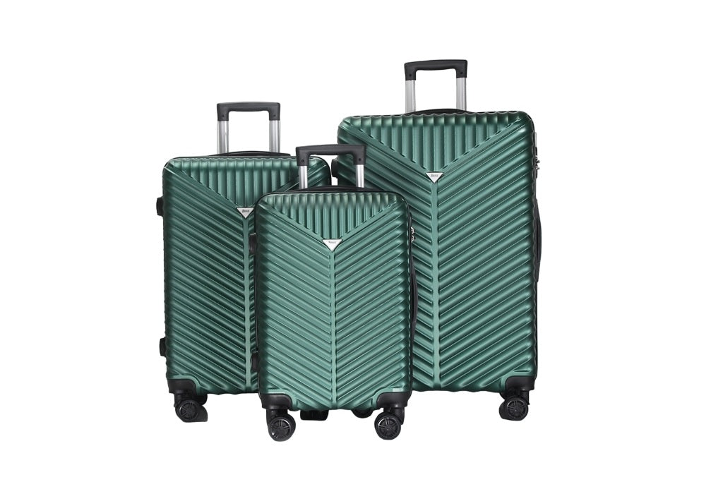 Lan ABS Hard shell Lightweight 360 Dual Spinning Wheels Combo Lock 28" 24", 20" 3 Piece Luggage Set