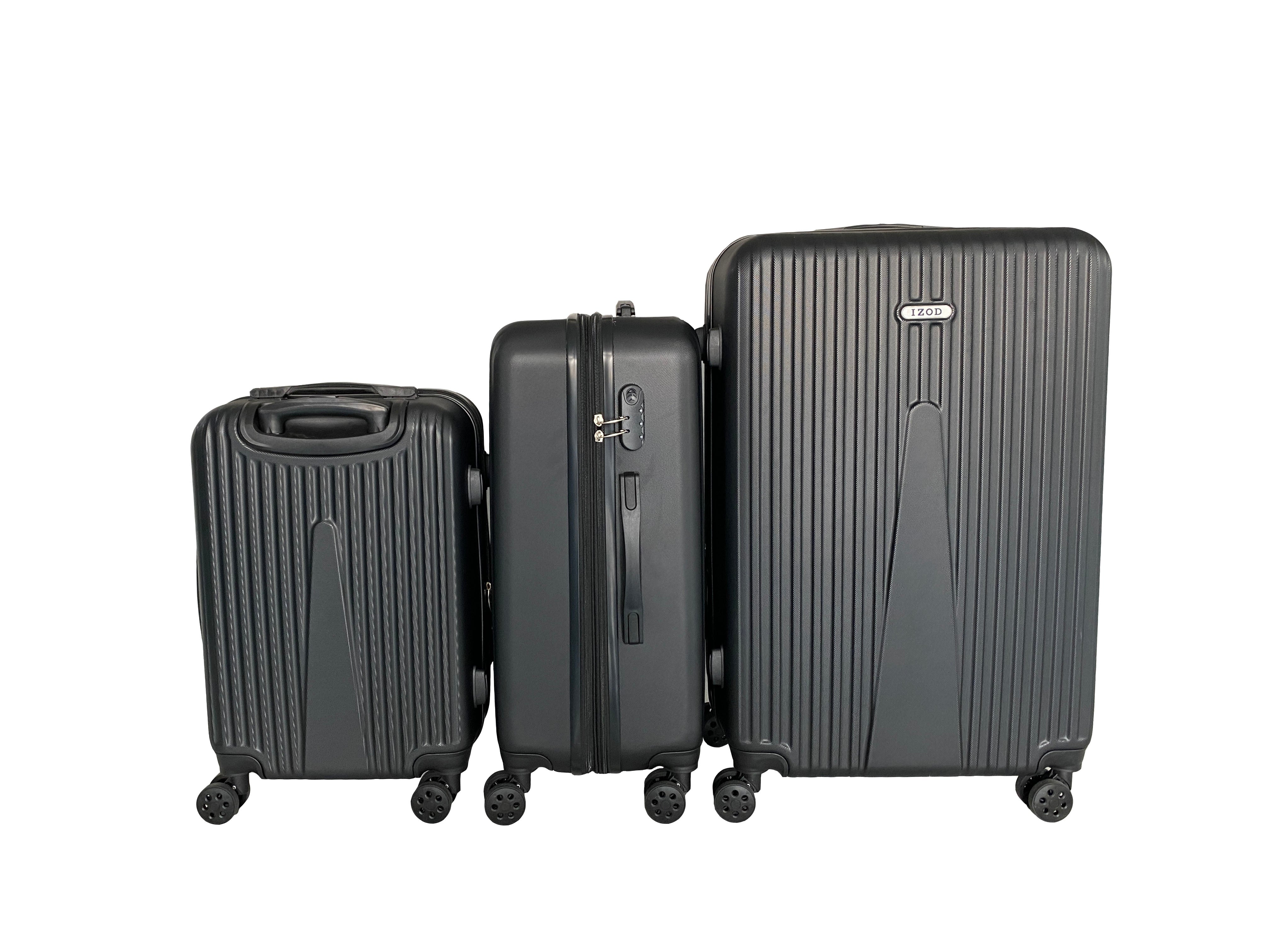 IZOD Janisa Expandable ABS Hard shell Lightweight 360 Dual Spinning Wheels Combo Lock 28", 24", 20" 3 Piece Luggage Set