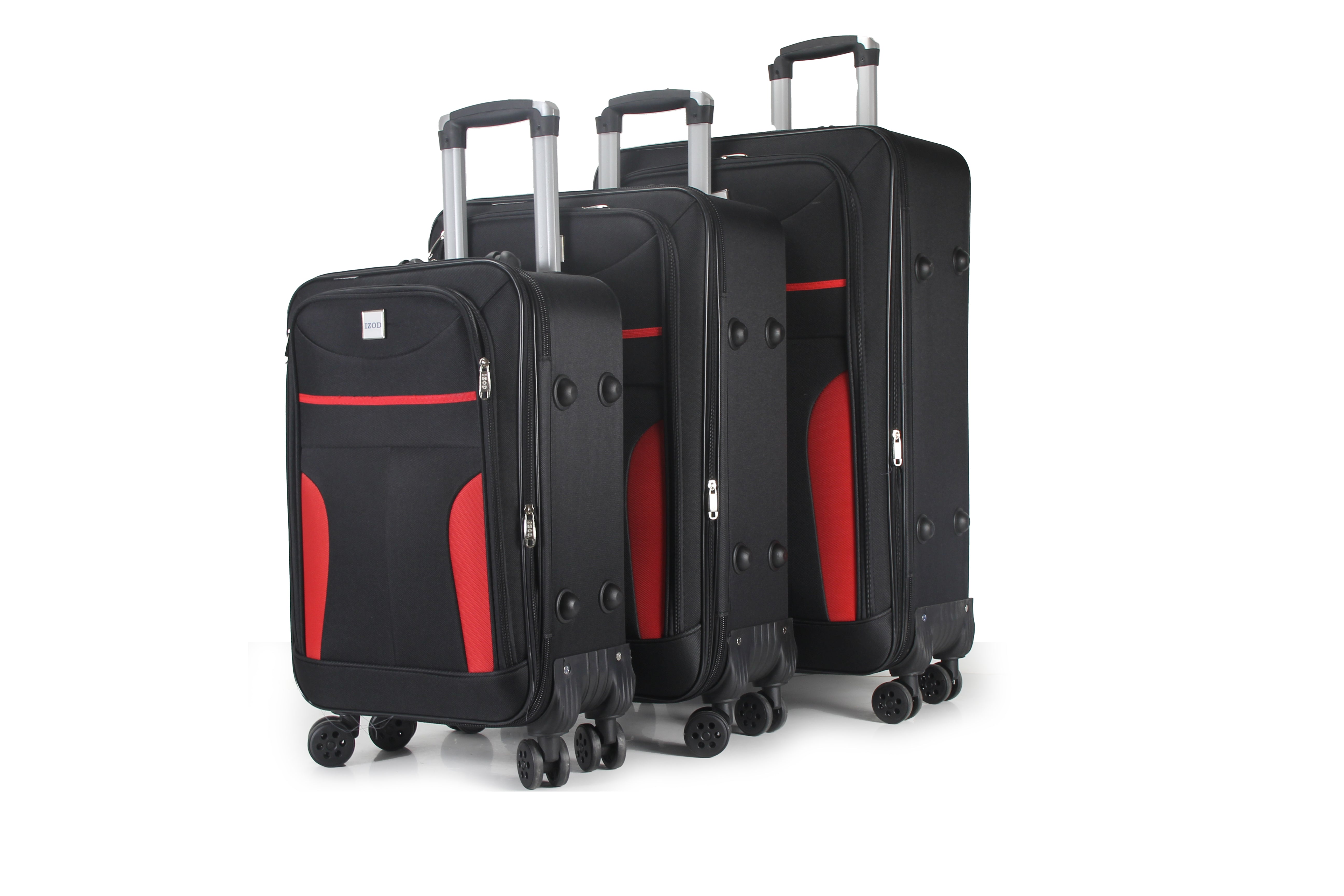 IZOD Janna Soft Shell Lightweight Expandable 360 Dual Spinning Wheels Combo Lock 28", 24", 20" 3 Piece Luggage Set