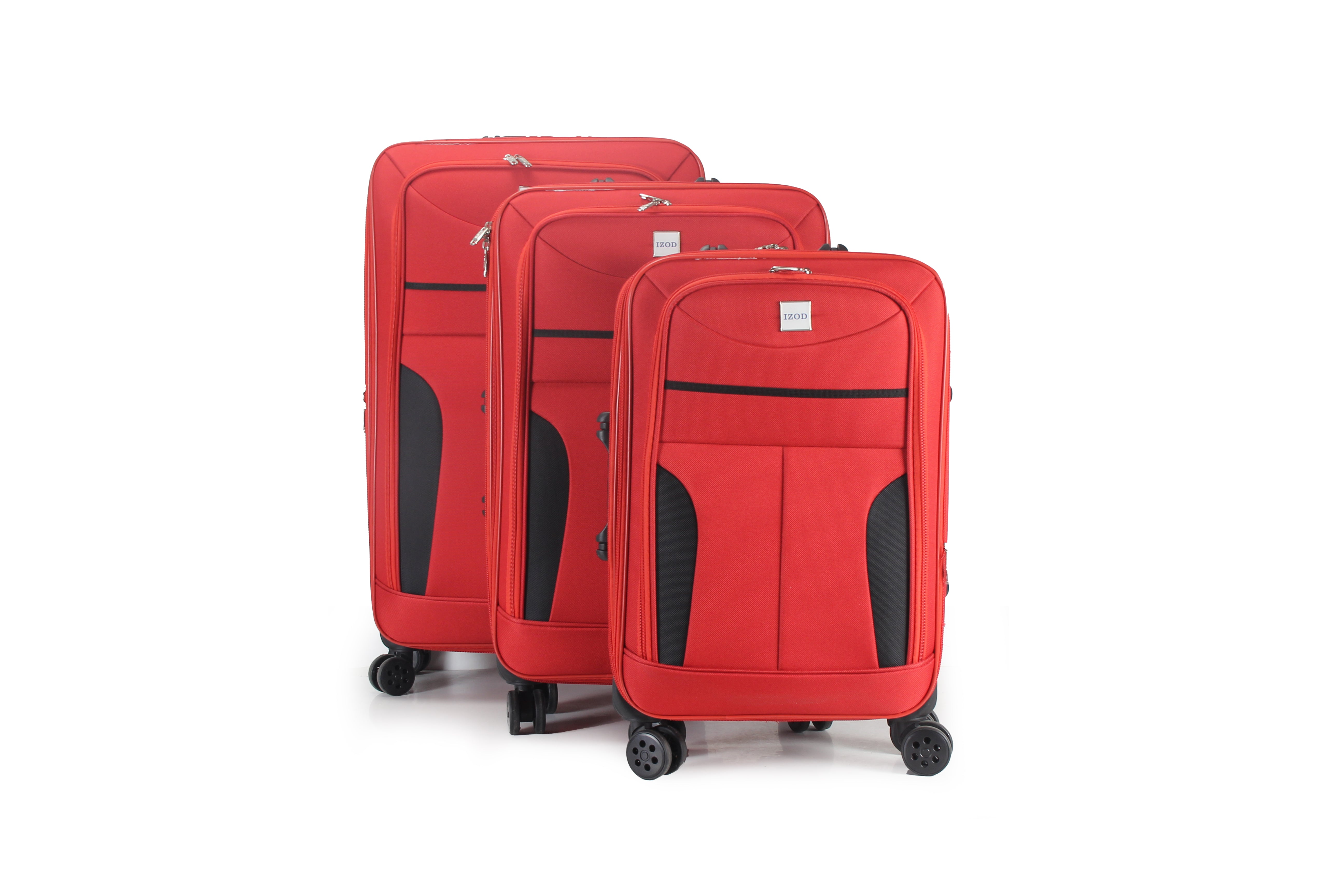 IZOD Janna Soft Shell Lightweight Expandable 360 Dual Spinning Wheels Combo Lock 28", 24", 20" 3 Piece Luggage Set