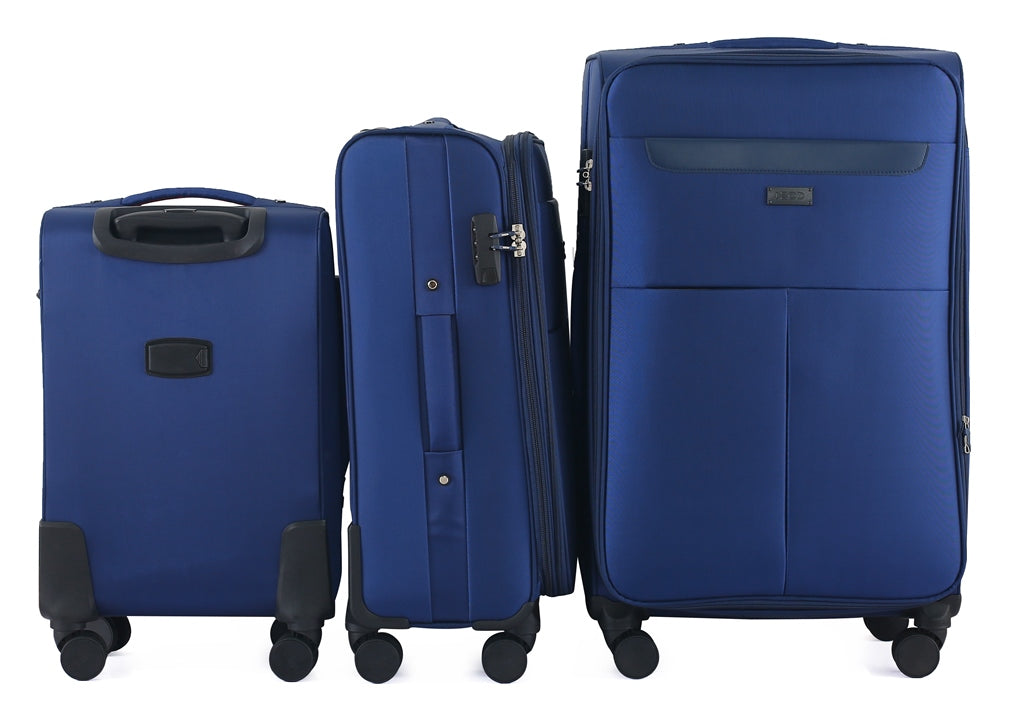 IZOD Liam Soft Shell Lightweight Expandable 360 Dual Spinning Wheels Combo Lock 28", 24", 20" 3 Piece Luggage Set