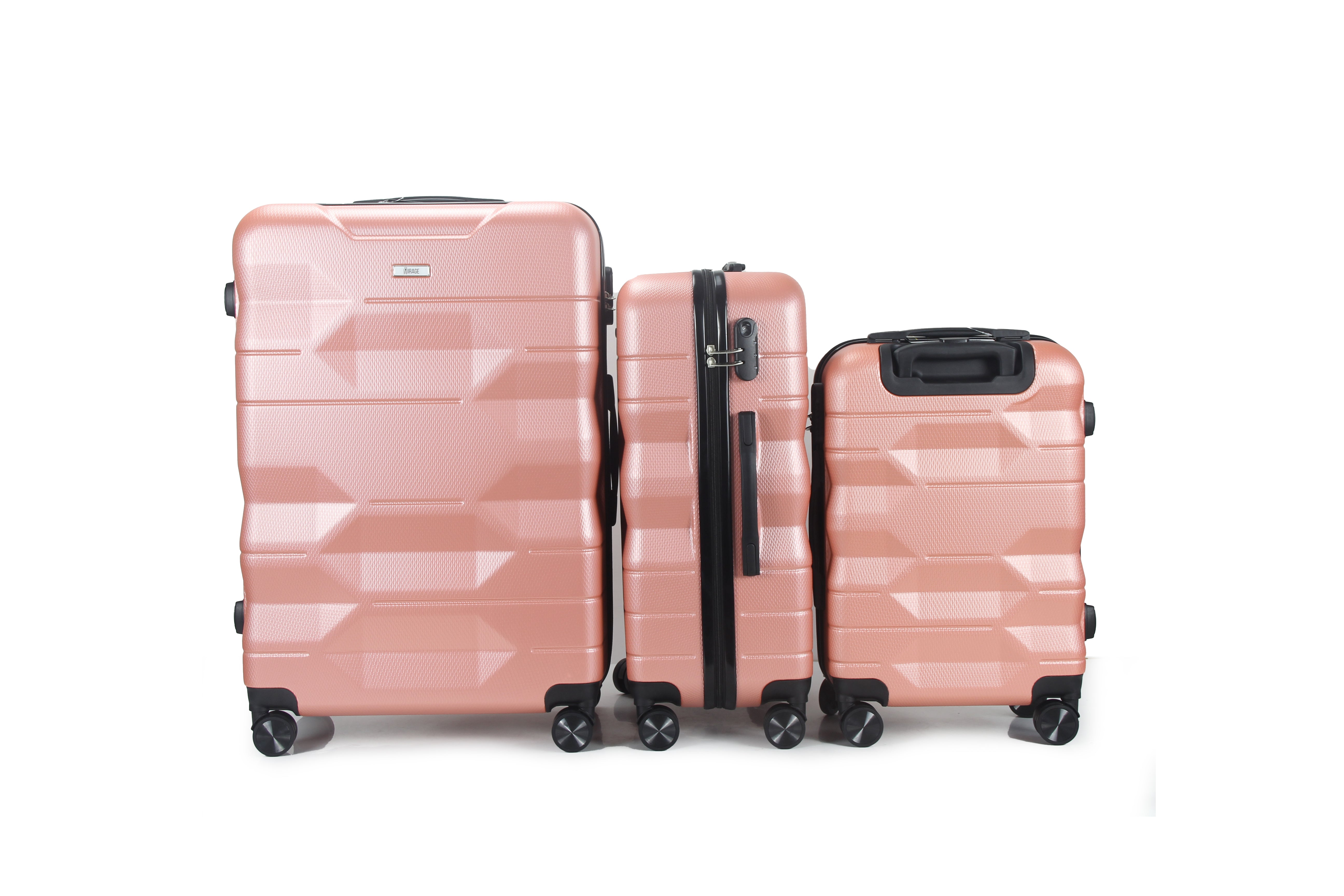 Maggie ABS Hard shell Lightweight 360 Dual Spinning Wheels Combo Lock 28" 24", 20" 3 Piece Luggage Set