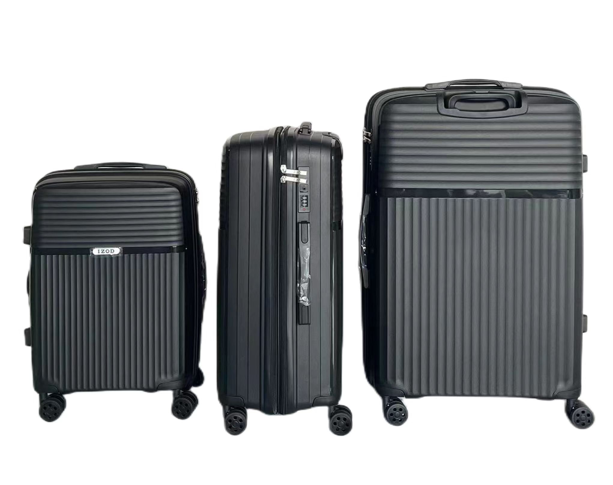 IZOD Siri Polycarbonate Hard shell Expandable Lightweight 360 Dual Spinning Wheels Combo Lock 28", 24", 20" 3 Piece Luggage Set