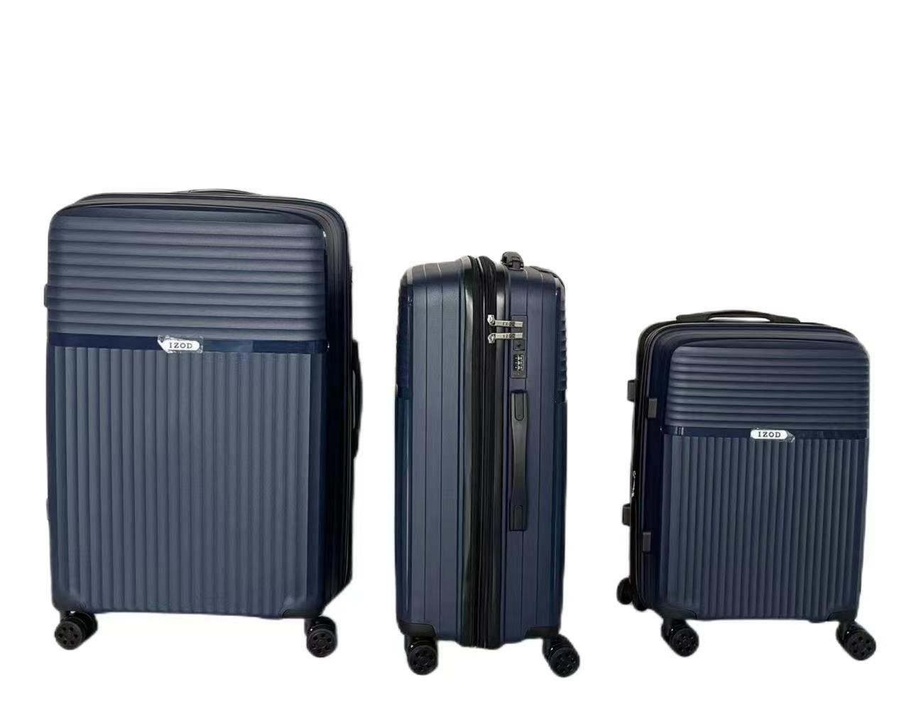 IZOD Siri Polycarbonate Hard shell Expandable Lightweight 360 Dual Spinning Wheels Combo Lock 28", 24", 20" 3 Piece Luggage Set