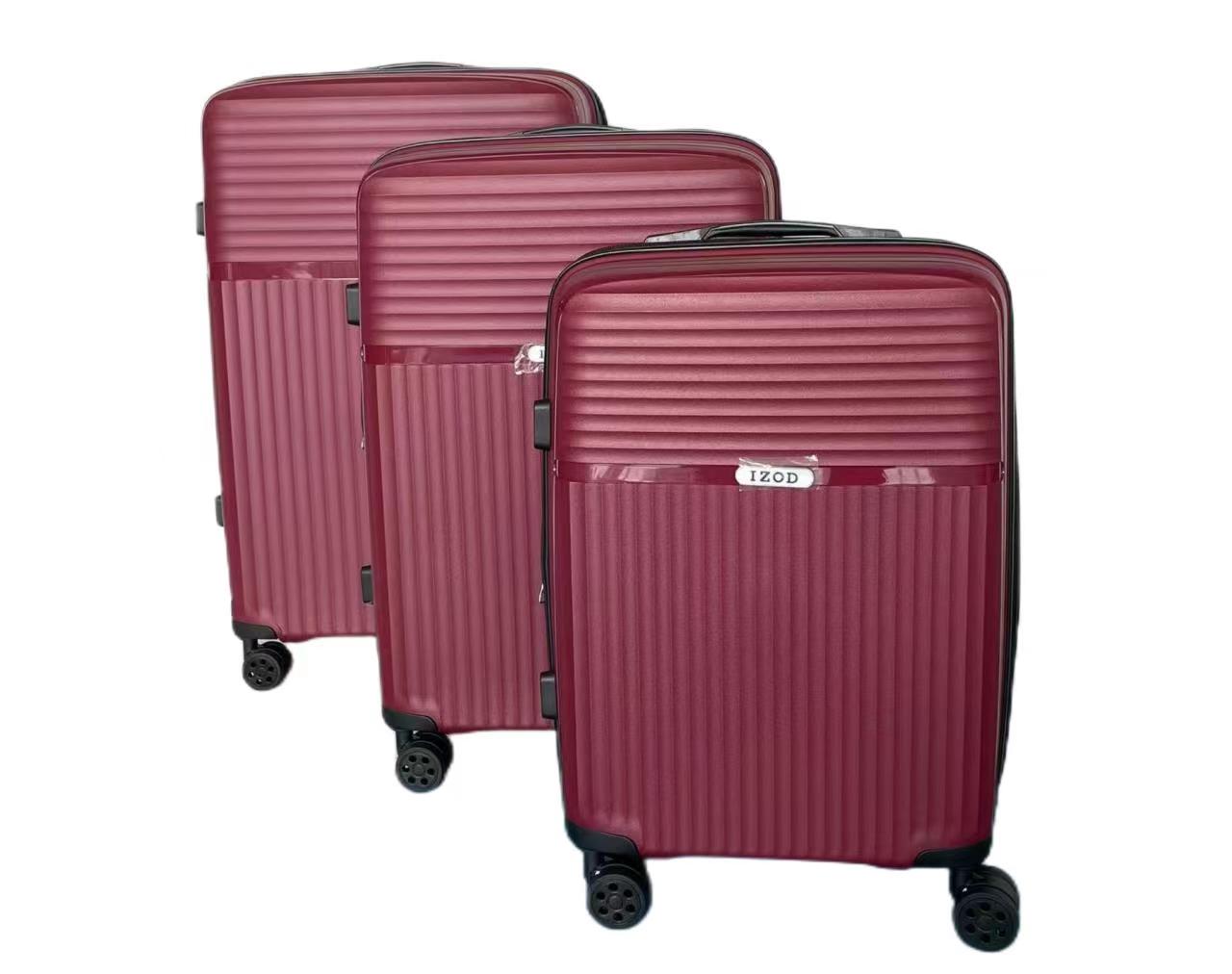 IZOD Siri Polycarbonate Hard shell Expandable Lightweight 360 Dual Spinning Wheels Combo Lock 28", 24", 20" 3 Piece Luggage Set