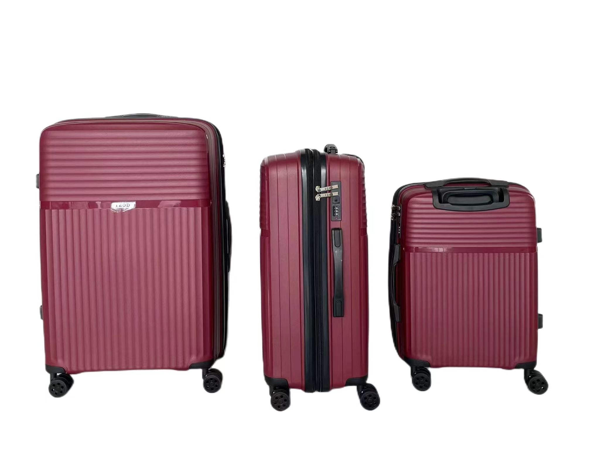 IZOD Siri Polycarbonate Hard shell Expandable Lightweight 360 Dual Spinning Wheels Combo Lock 28", 24", 20" 3 Piece Luggage Set