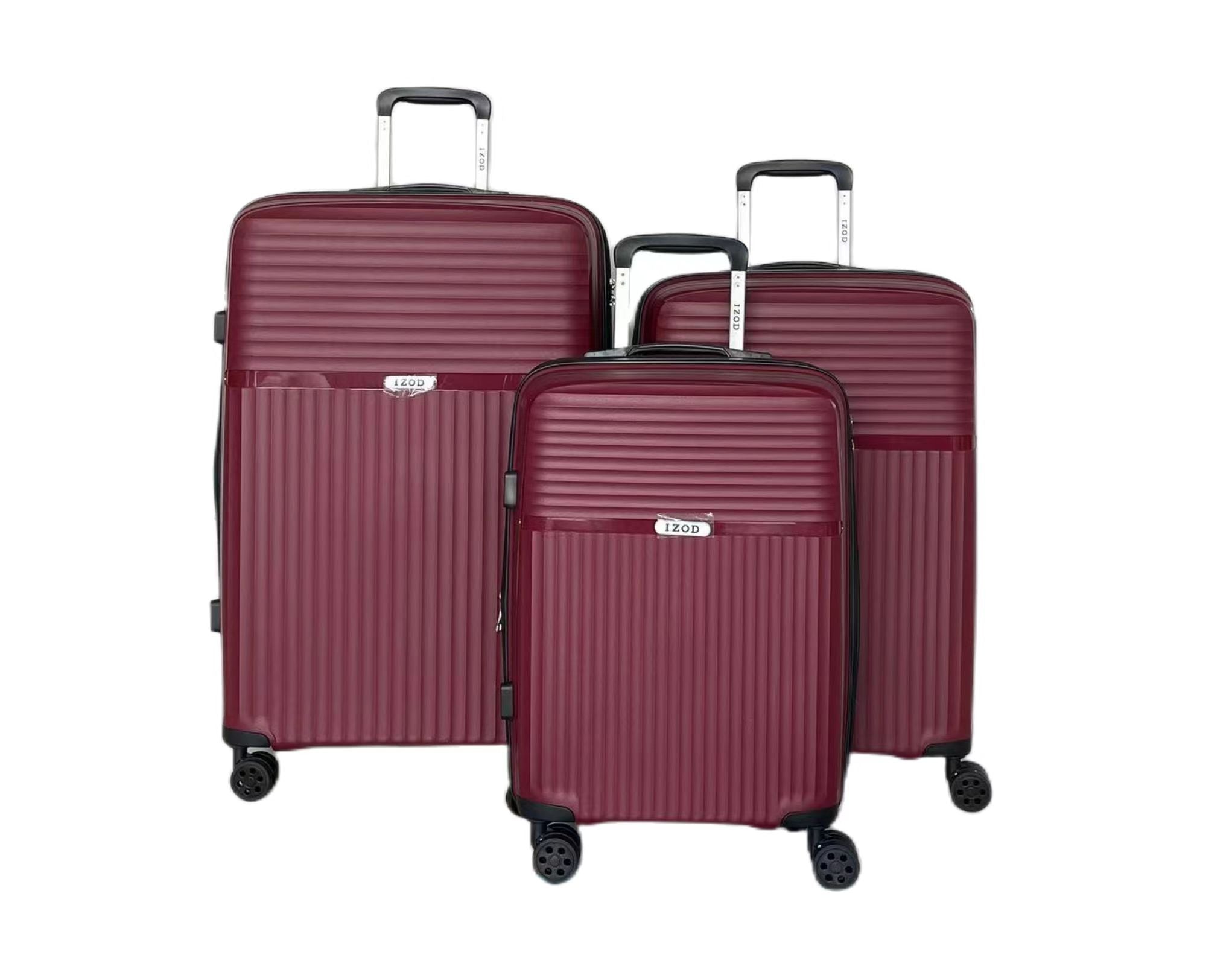 IZOD Siri Polycarbonate Hard shell Expandable Lightweight 360 Dual Spinning Wheels Combo Lock 28", 24", 20" 3 Piece Luggage Set