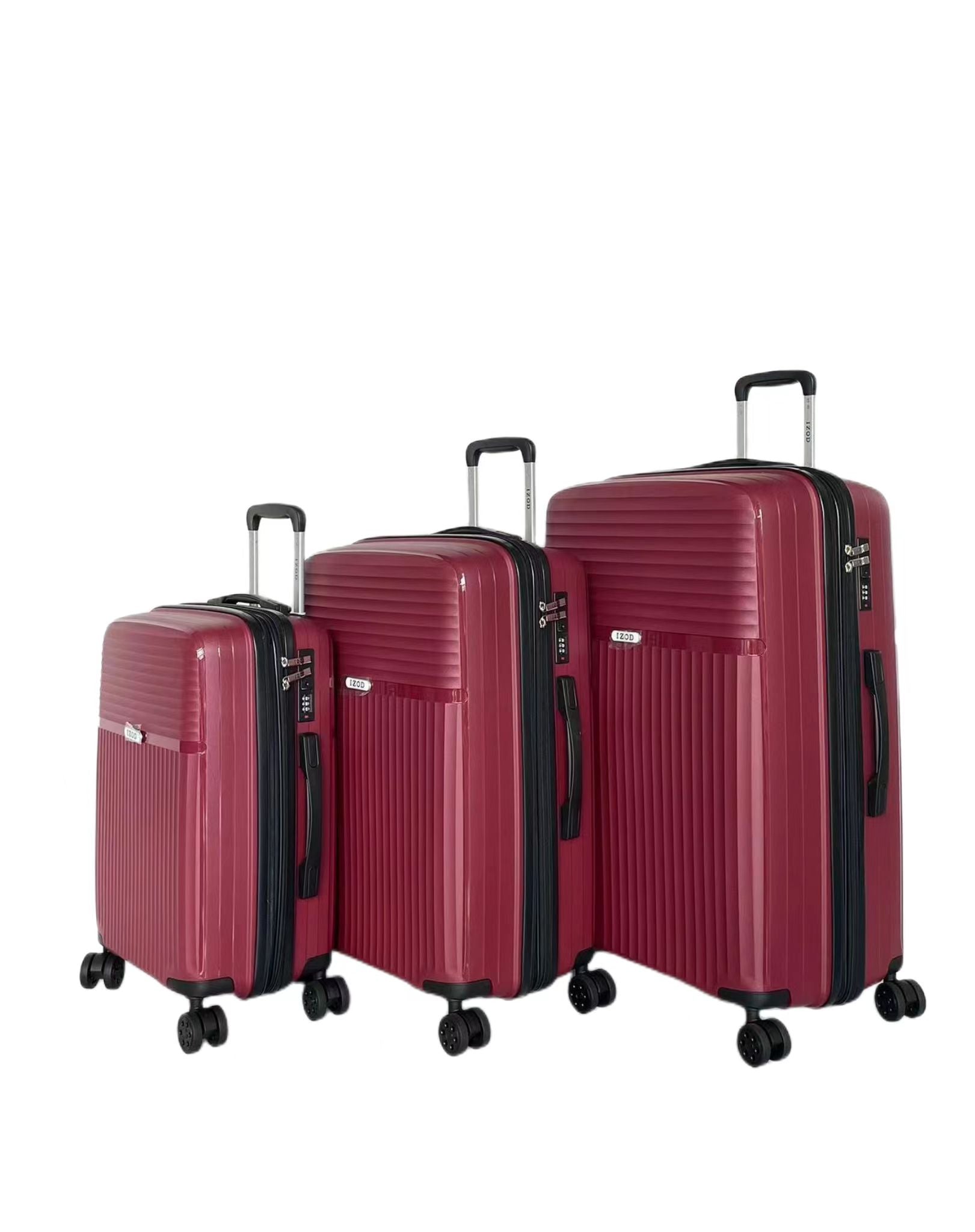 IZOD Siri Polycarbonate Hard shell Expandable Lightweight 360 Dual Spinning Wheels Combo Lock 28", 24", 20" 3 Piece Luggage Set