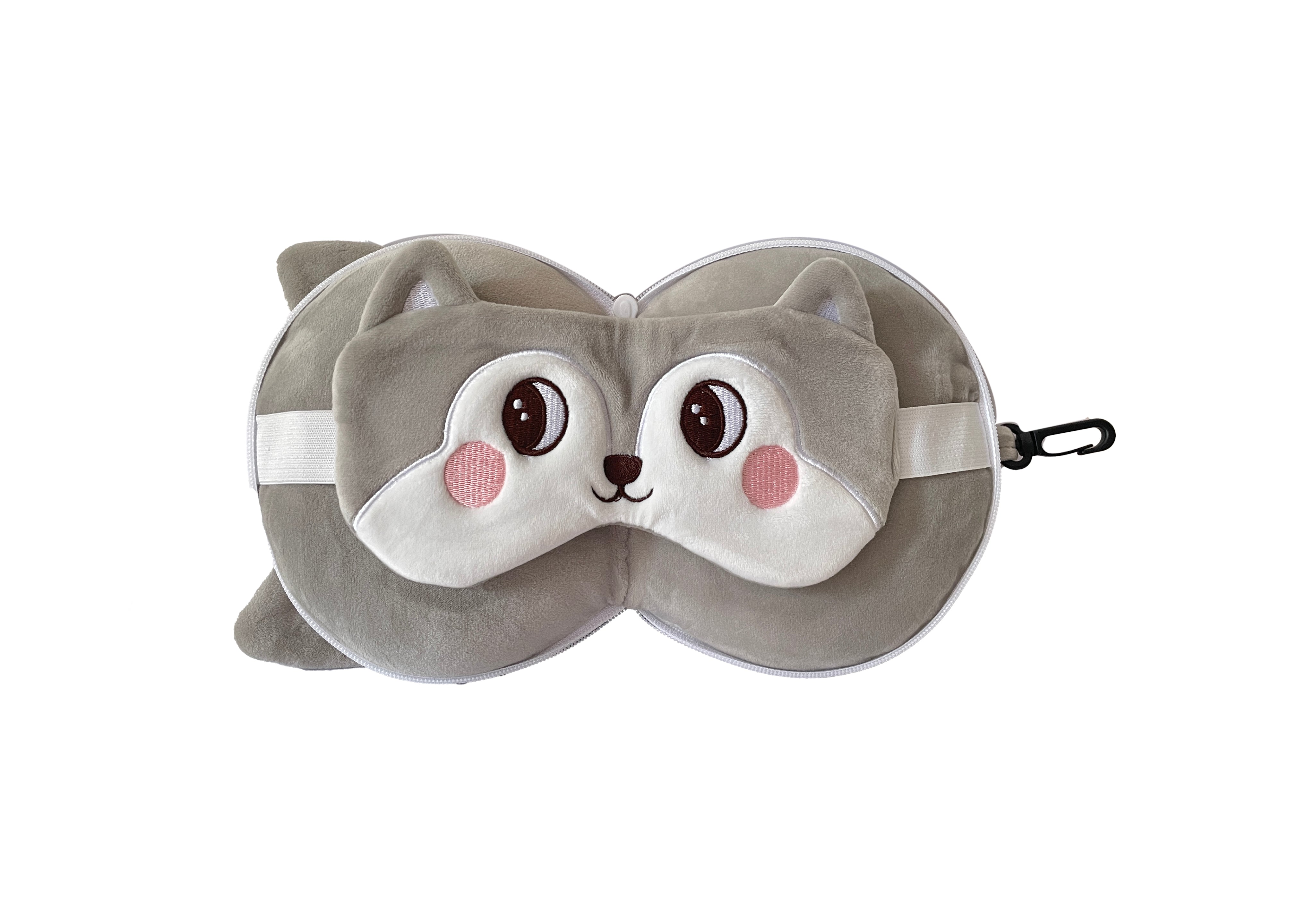 Kids 2-in-1 Travel Pillow and Eye Mask Animal Plush Soft Eye Mask Blindfold for Sleeping, Nights and Travel