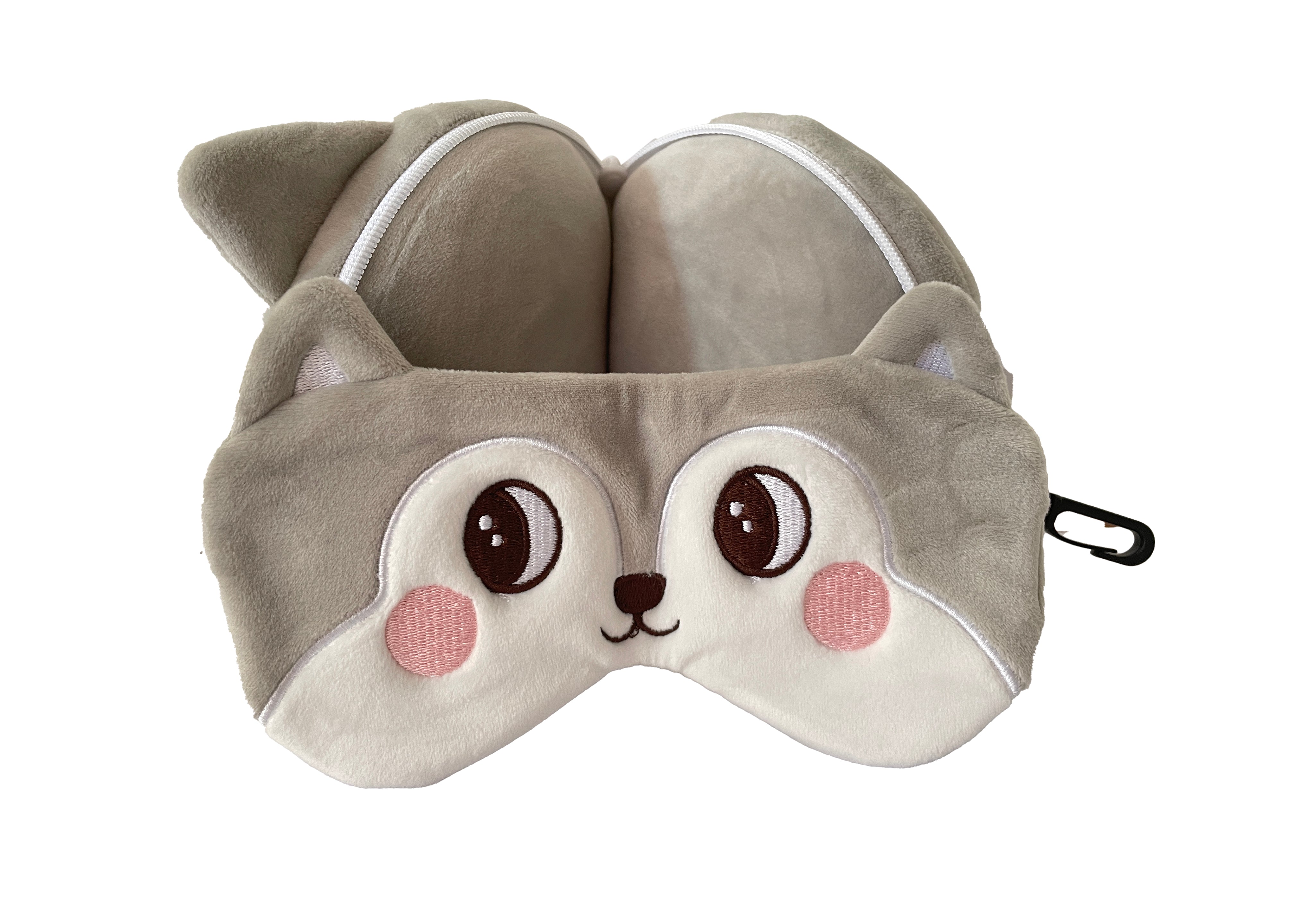 Kids 2-in-1 Travel Pillow and Eye Mask Animal Plush Soft Eye Mask Blindfold for Sleeping, Nights and Travel