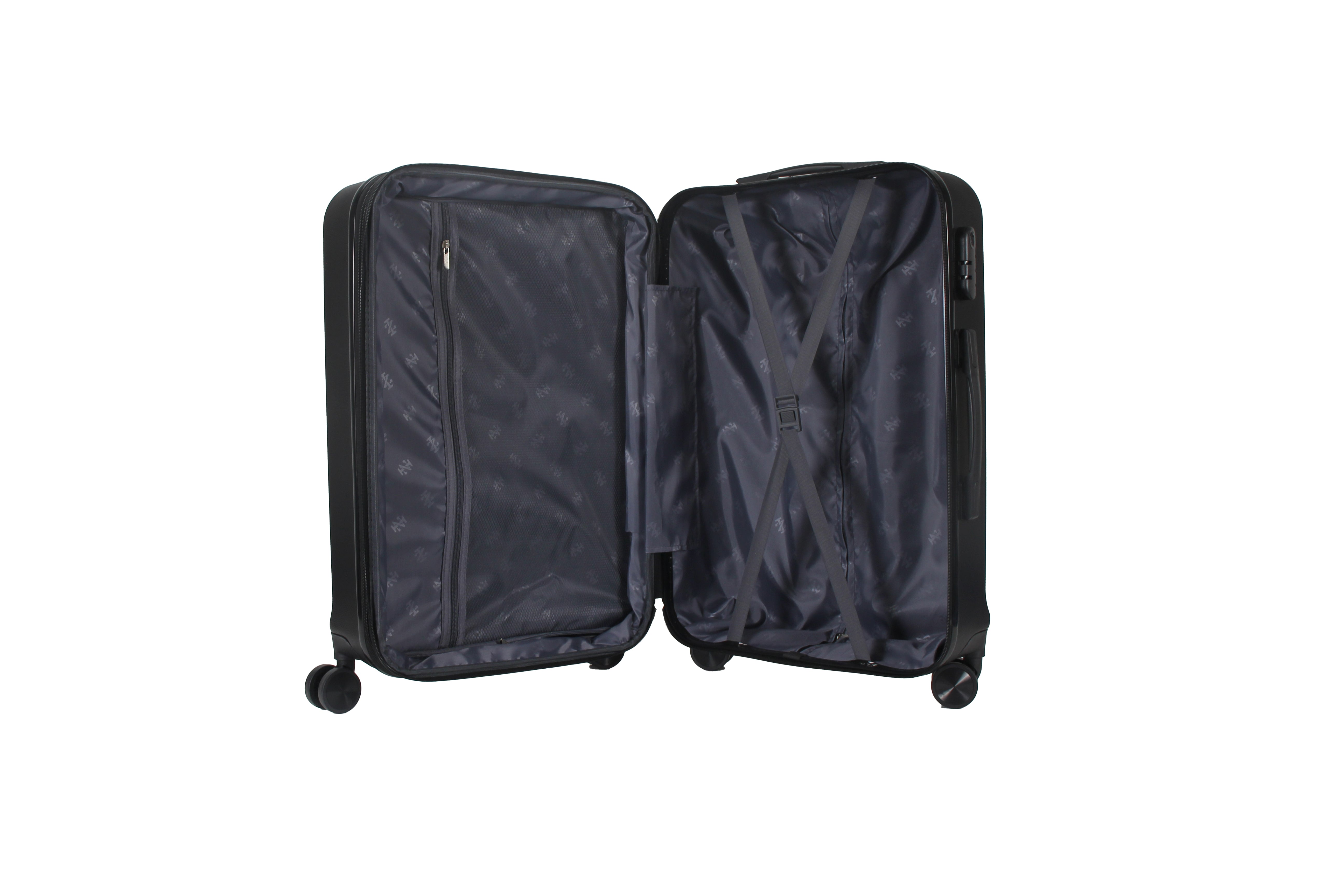 IZOD Zane Large 28" Expandable ABS Hardside Lightweight 360 Dual Spinning Wheels Combo Lock Large 28" Luggage - Black