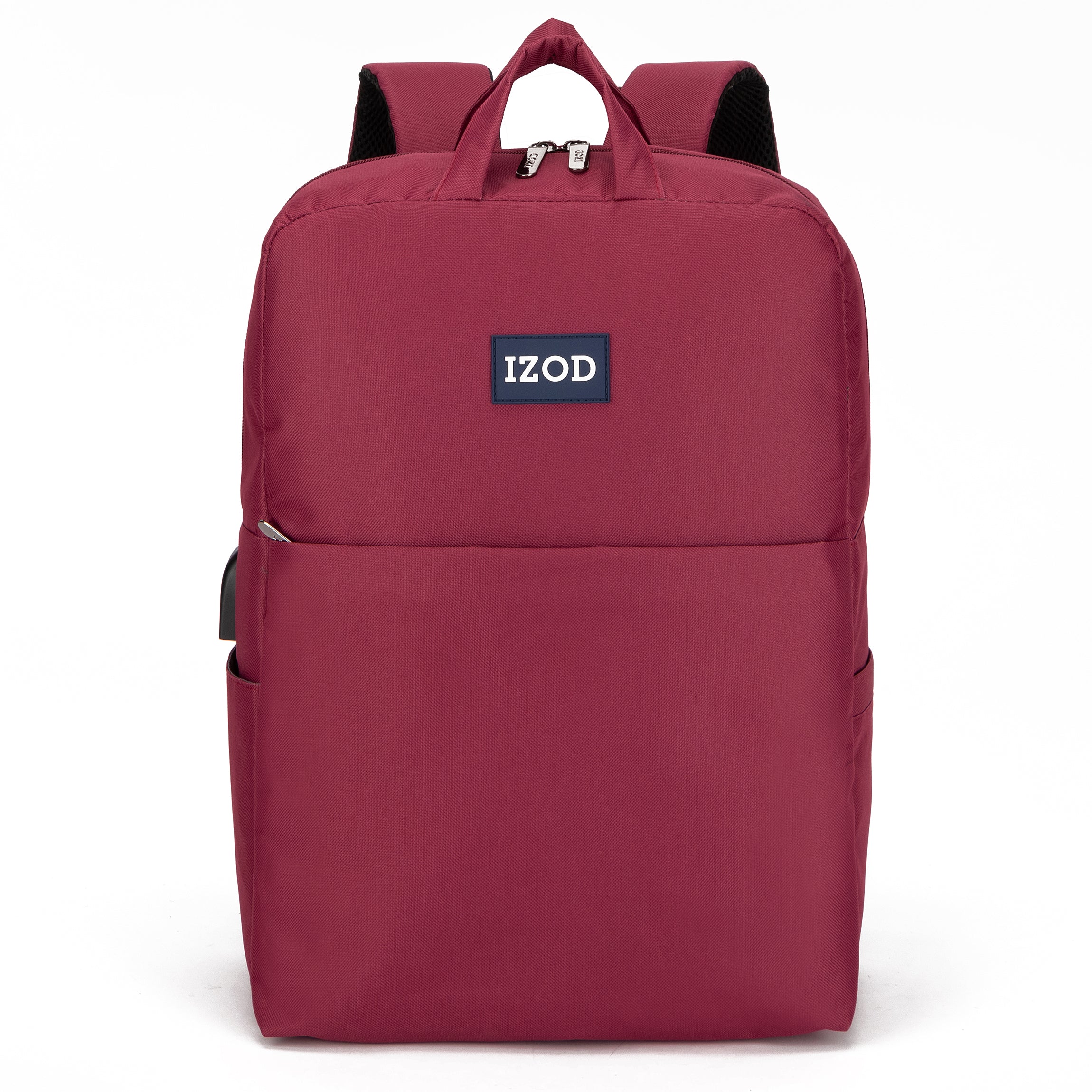 IZOD Wisdom Business Travel Slim Durable Laptop Backpack USB Charging Port, Computer Bag Fits 17 Inch Laptop Notebook