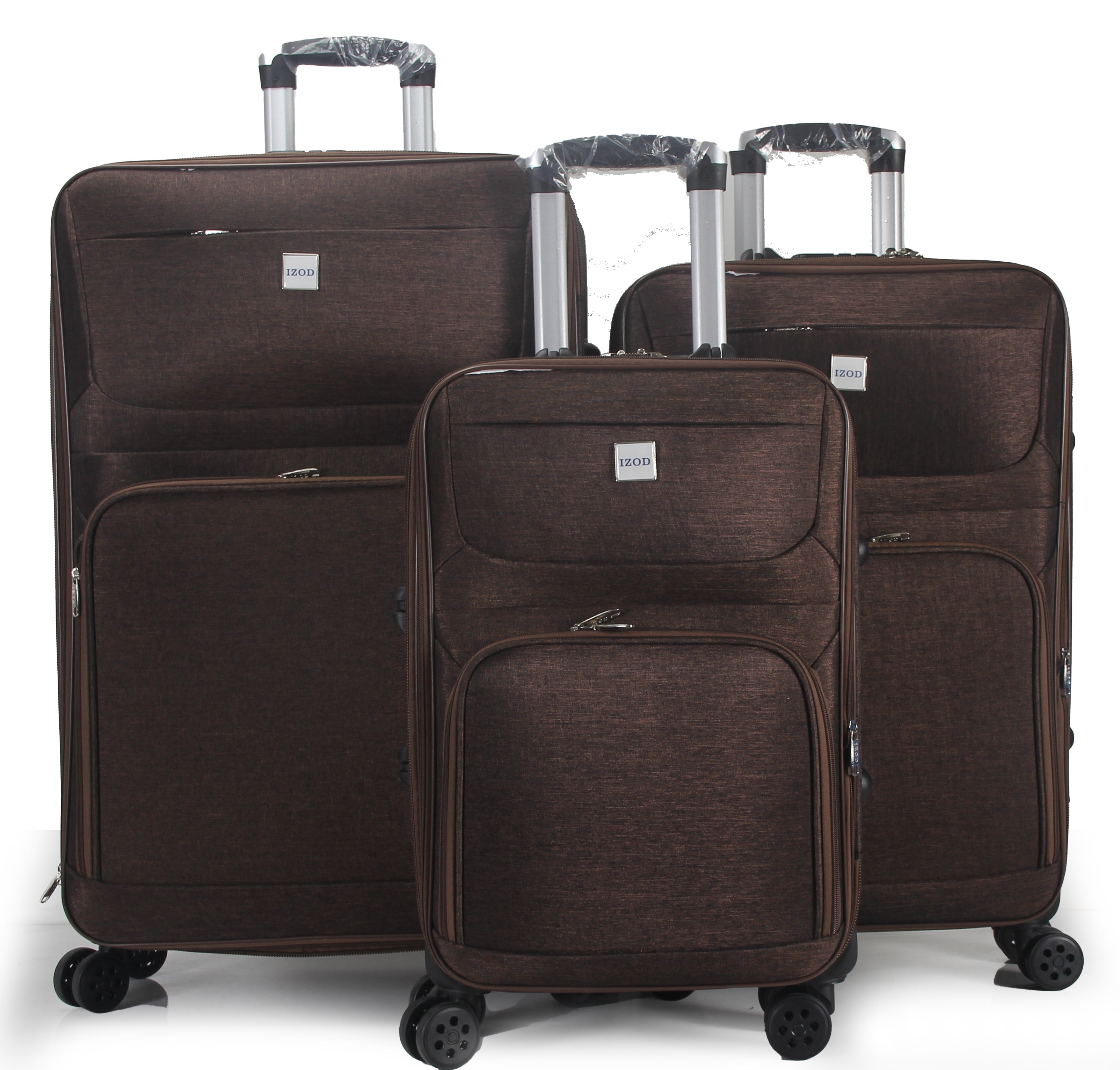 IZOD Zane Soft Shell Lightweight Expandable 360 Dual Spinning Wheels Combo Lock 28", 24", 20" 3 Piece Luggage Set