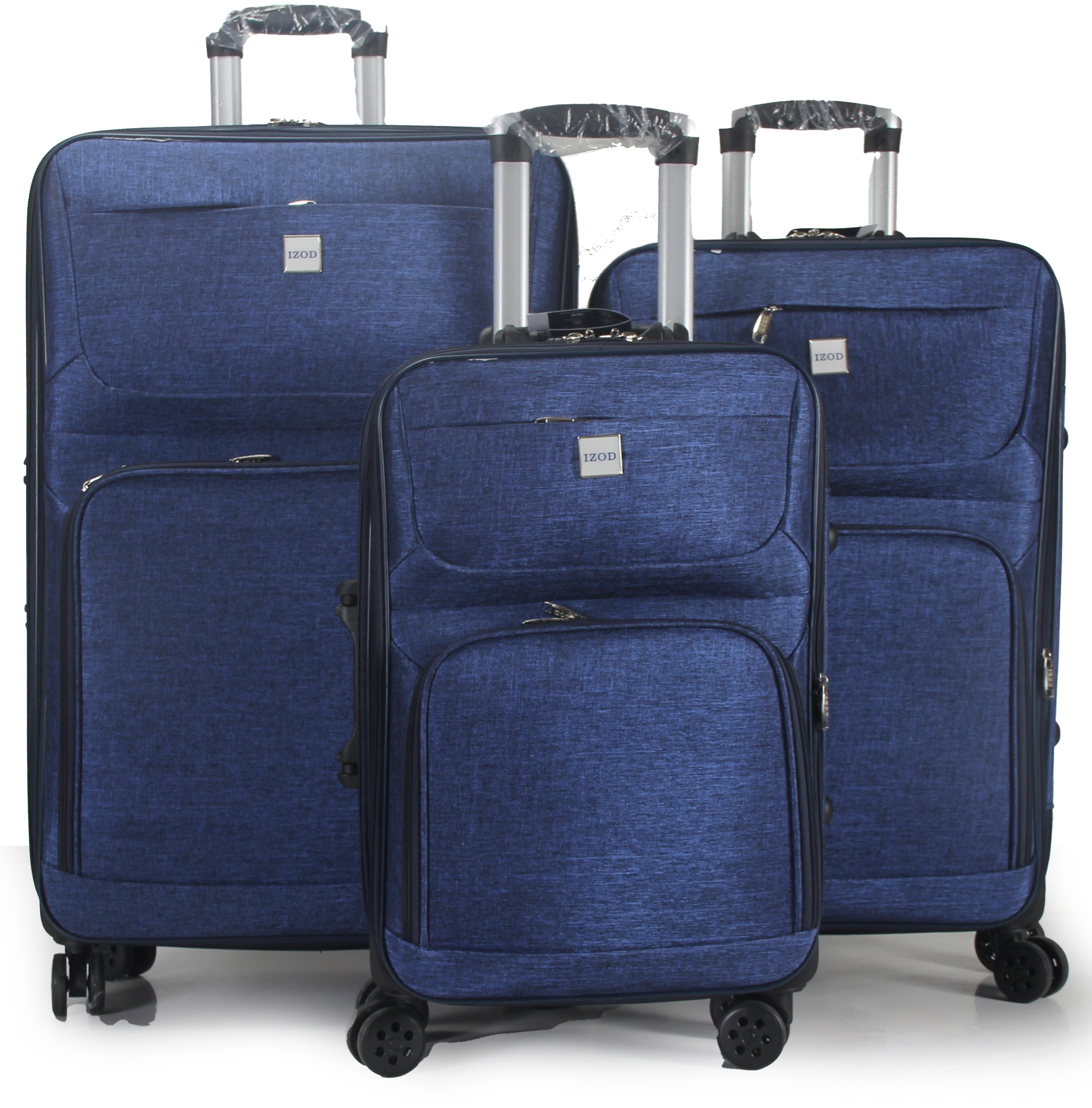 IZOD Zane Soft Shell Lightweight Expandable 360 Dual Spinning Wheels Combo Lock 28", 24", 20" 3 Piece Luggage Set