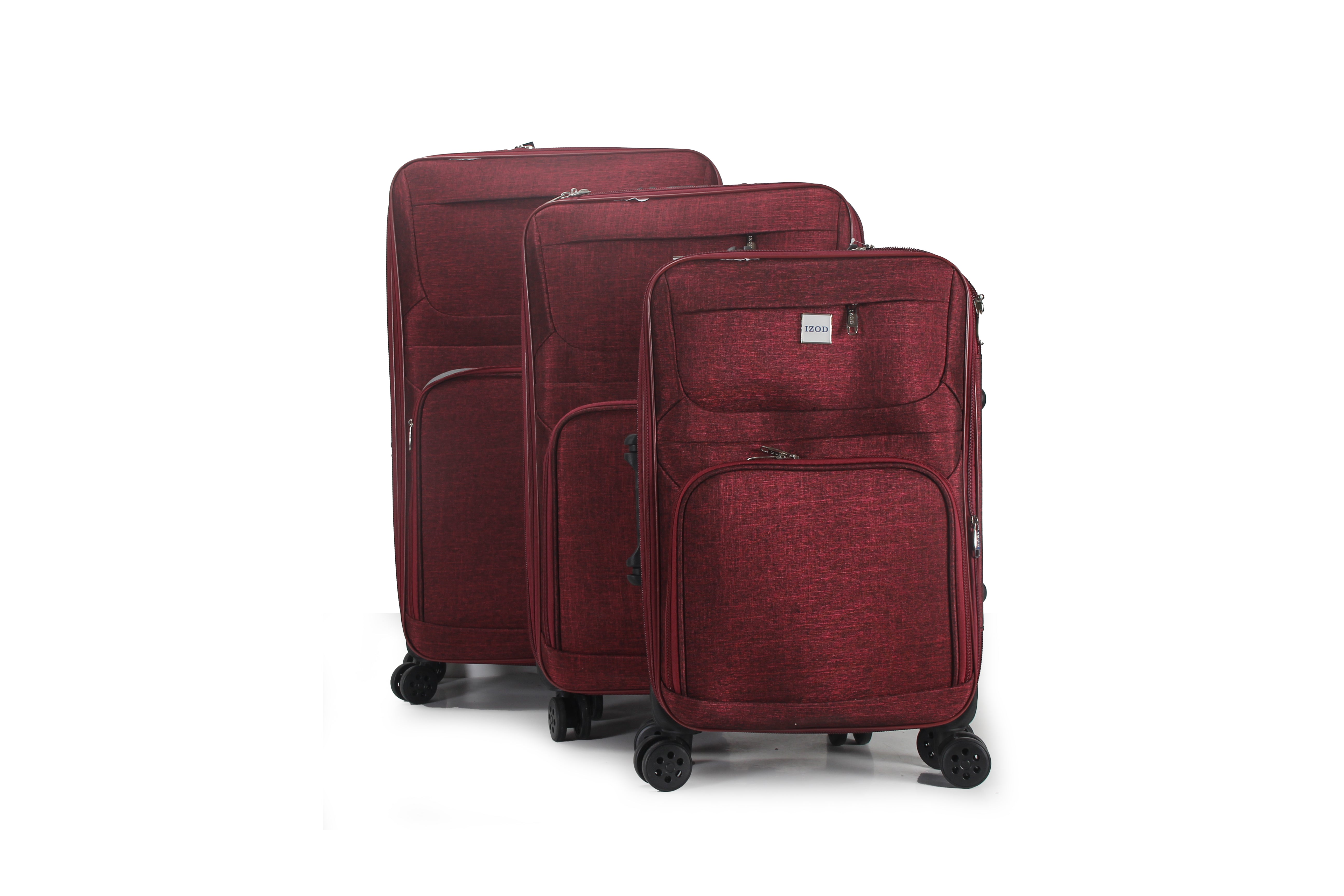 IZOD Zane Soft Shell Lightweight Expandable 360 Dual Spinning Wheels Combo Lock 28", 24", 20" 3 Piece Luggage Set