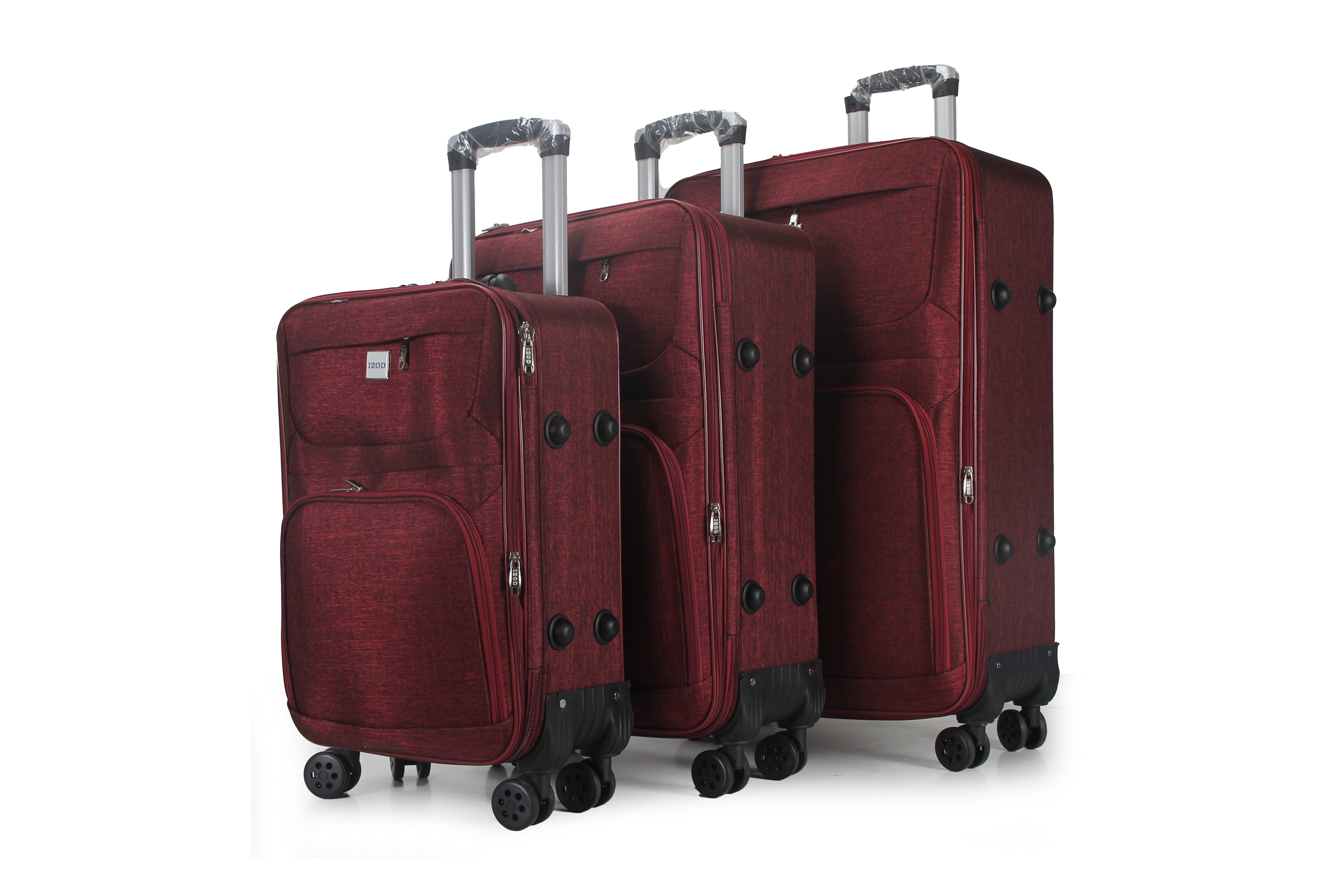 IZOD Zane Soft Shell Lightweight Expandable 360 Dual Spinning Wheels Combo Lock 28", 24", 20" 3 Piece Luggage Set