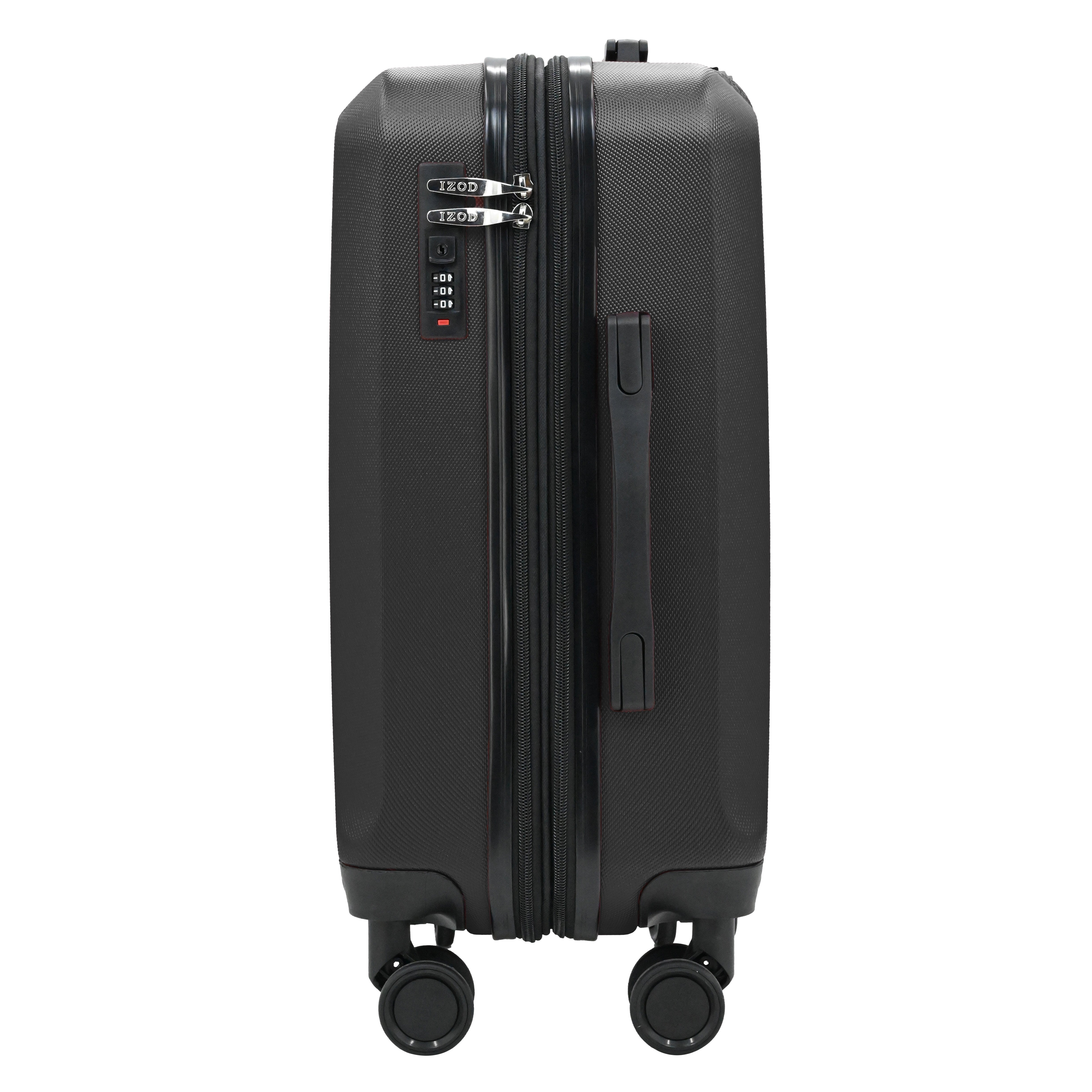 IZOD Zane 20-Inch Carry-On Luggage – Lightweight Expandable ABS Hardside Suitcase with 360° Dual Spinner Wheels & Built-In Combo Lock