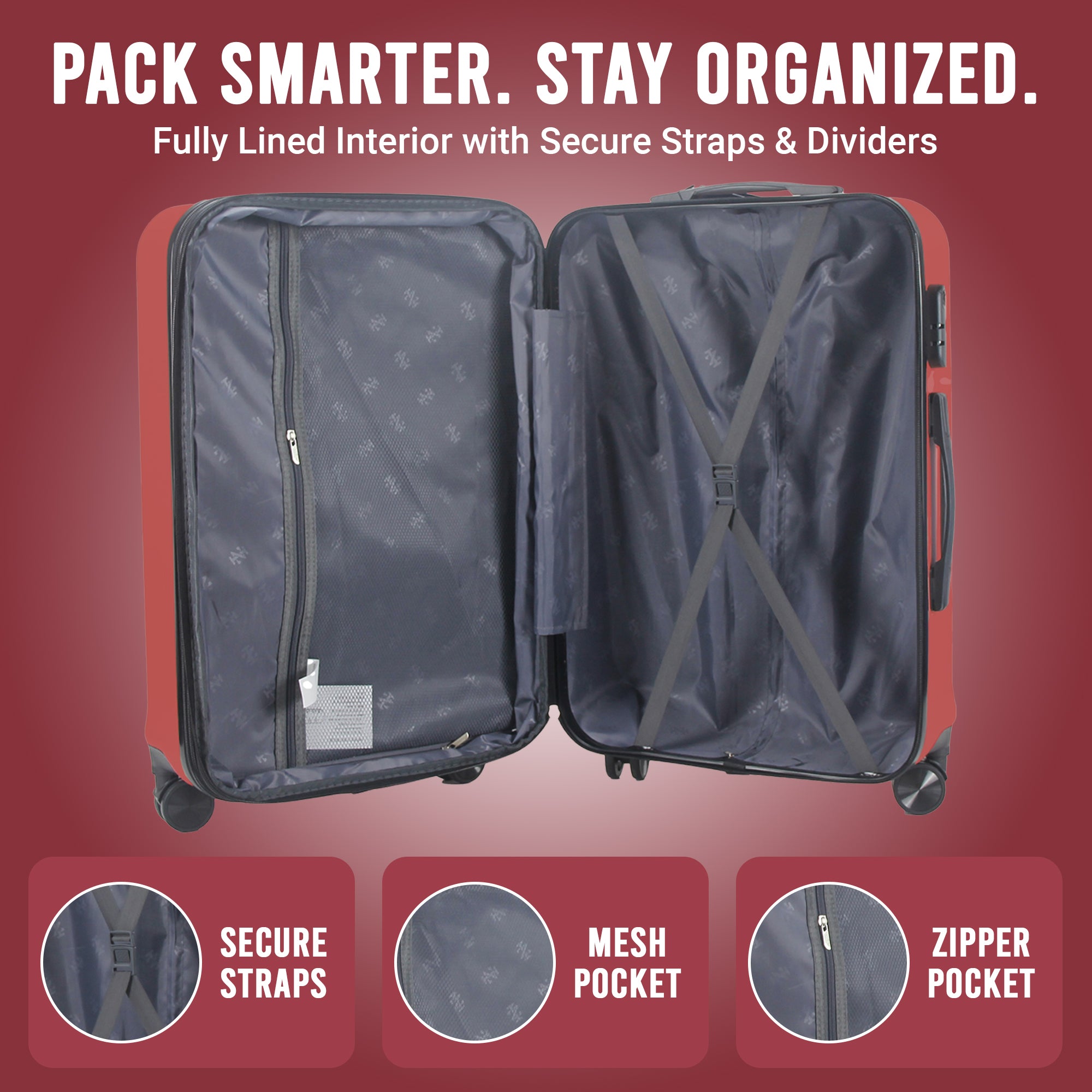 Zane 20 Inch Carry-On Expandable Spinner with Combo Lock