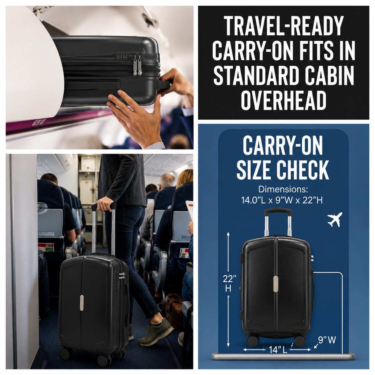 IZOD Mateo 20-Inch Carry-On Luggage – Lightweight Expandable ABS Hardside Suitcase with 360° Dual Spinner Wheels & Built-In Combo Lock
