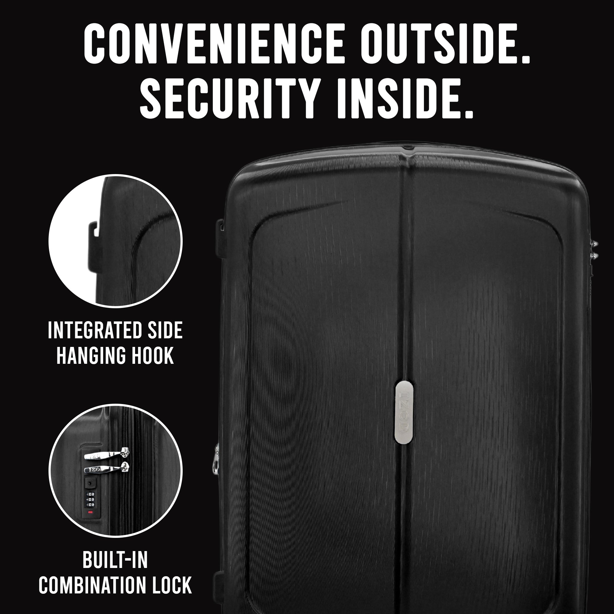 IZOD Mateo 20-Inch Carry-On Luggage – Lightweight Expandable ABS Hardside Suitcase with 360° Dual Spinner Wheels & Built-In Combo Lock