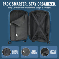 IZOD Mateo 20-Inch Carry-On Luggage – Lightweight Expandable ABS Hardside Suitcase with 360° Dual Spinner Wheels & Built-In Combo Lock