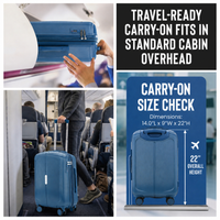 IZOD Mateo 20-Inch Carry-On Luggage – Lightweight Expandable ABS Hardside Suitcase with 360° Dual Spinner Wheels & Built-In Combo Lock