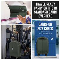 IZOD Mateo 20-Inch Carry-On Luggage – Lightweight Expandable ABS Hardside Suitcase with 360° Dual Spinner Wheels & Built-In Combo Lock