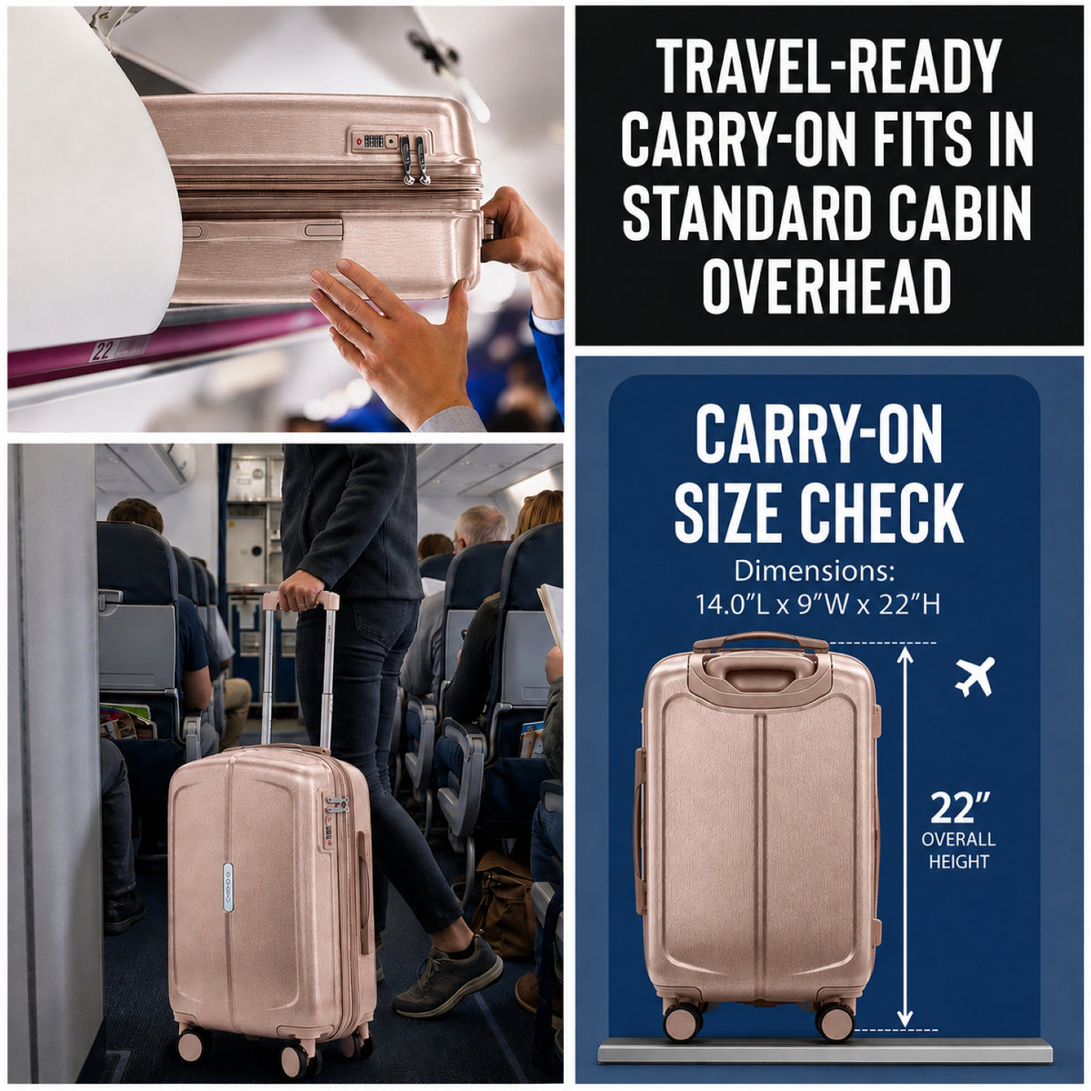 IZOD Mateo 20-Inch Carry-On Luggage – Lightweight Expandable ABS Hardside Suitcase with 360° Dual Spinner Wheels & Built-In Combo Lock