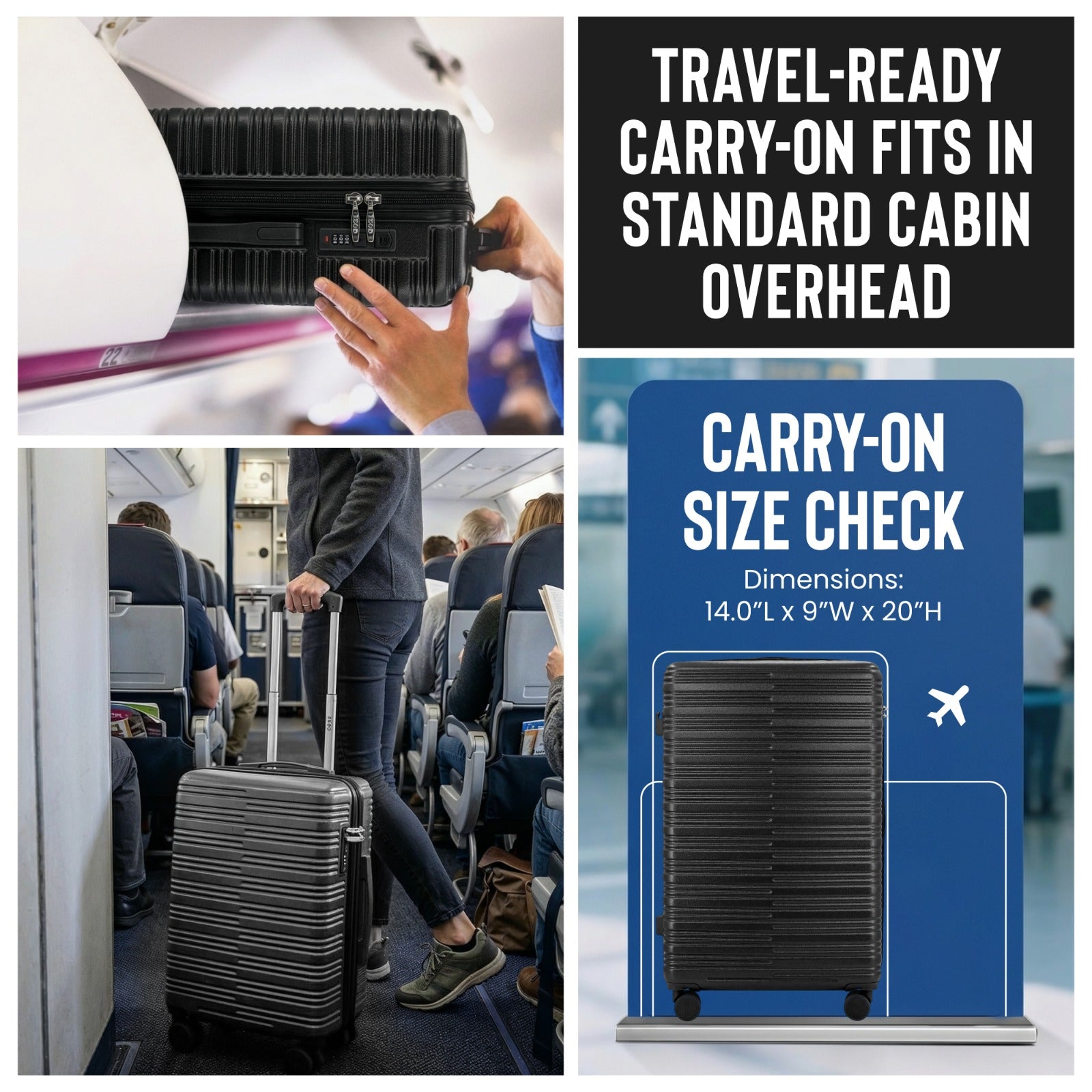 IZOD Romeo 20-Inch Carry-On Luggage – Lightweight Expandable ABS Hardside Suitcase with 360° Dual Spinner Wheels & Built-In Combo Lock