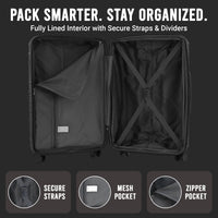 IZOD Romeo 20-Inch Carry-On Luggage – Lightweight Expandable ABS Hardside Suitcase with 360° Dual Spinner Wheels & Built-In Combo Lock