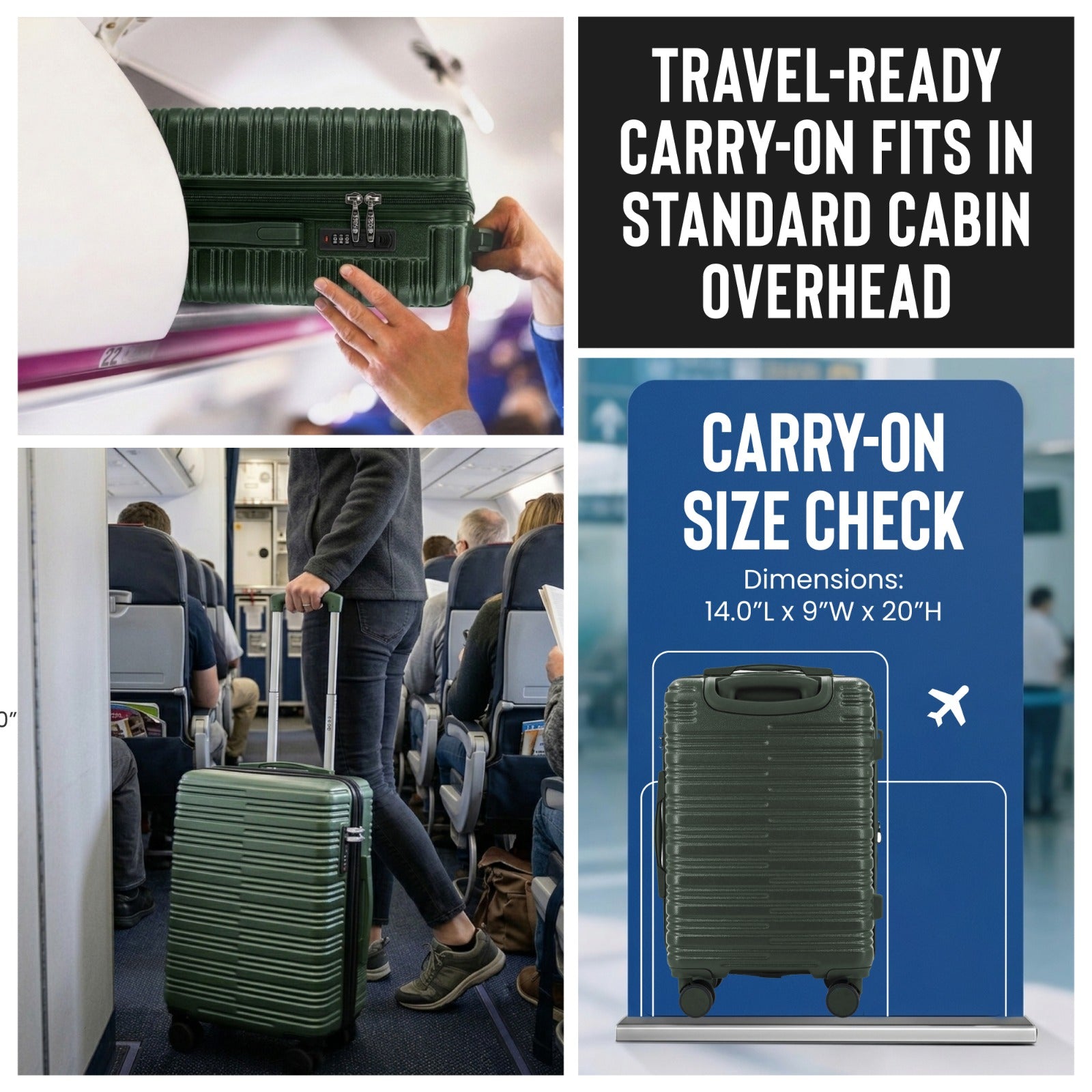 IZOD Romeo 20-Inch Carry-On Luggage – Lightweight Expandable ABS Hardside Suitcase with 360° Dual Spinner Wheels & Built-In Combo Lock