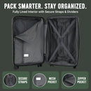 IZOD Romeo 20-Inch Carry-On Luggage – Lightweight Expandable ABS Hardside Suitcase with 360° Dual Spinner Wheels & Built-In Combo Lock