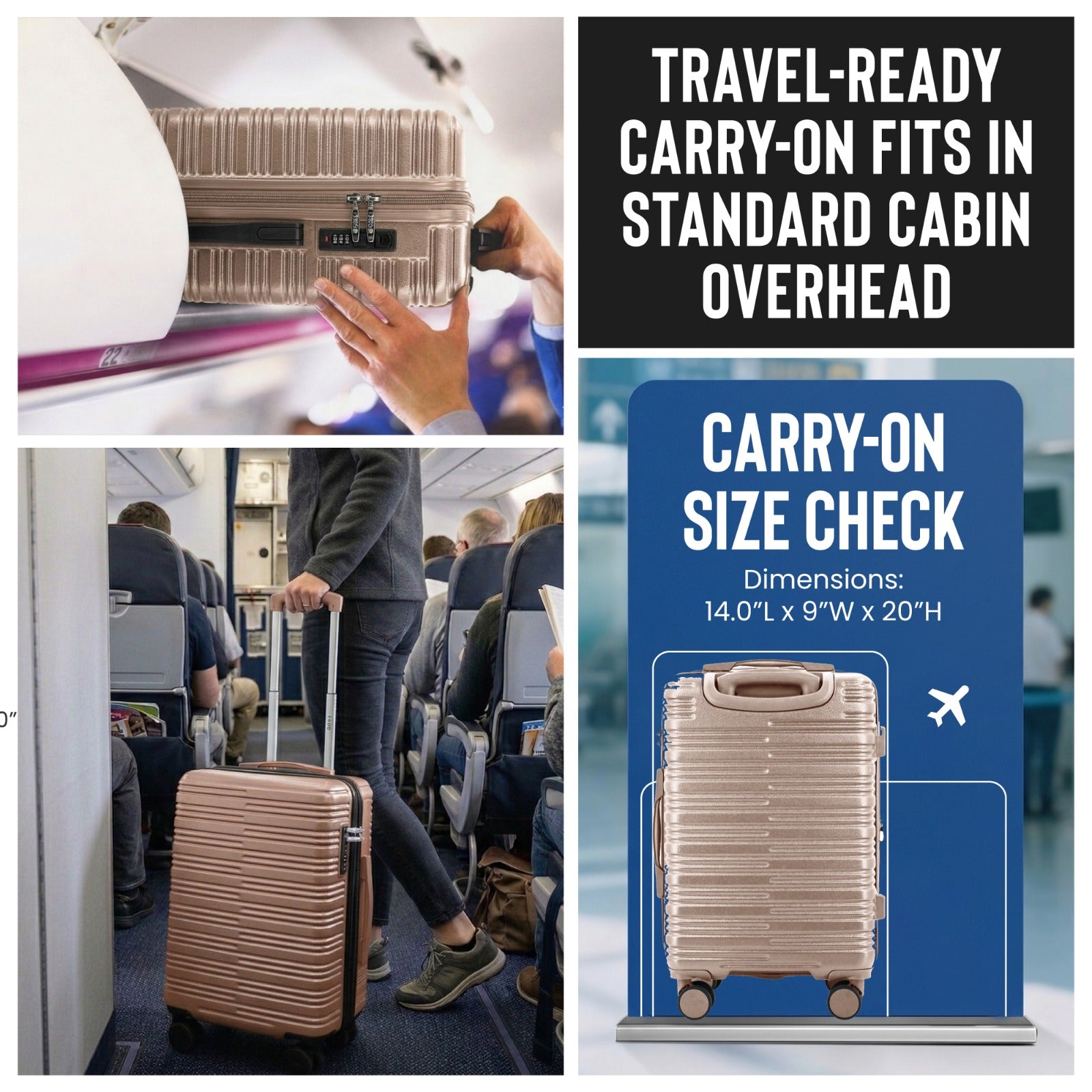 IZOD Romeo 20-Inch Carry-On Luggage – Lightweight Expandable ABS Hardside Suitcase with 360° Dual Spinner Wheels & Built-In Combo Lock