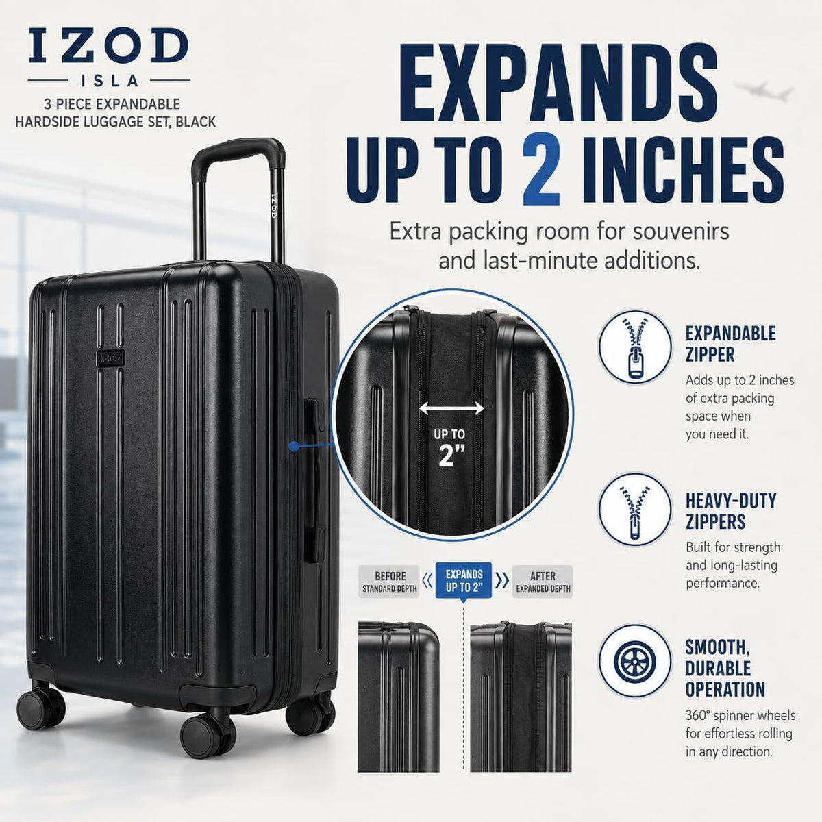 Isla 20 Inch Carry-On Expandable Spinner with Combo Lock