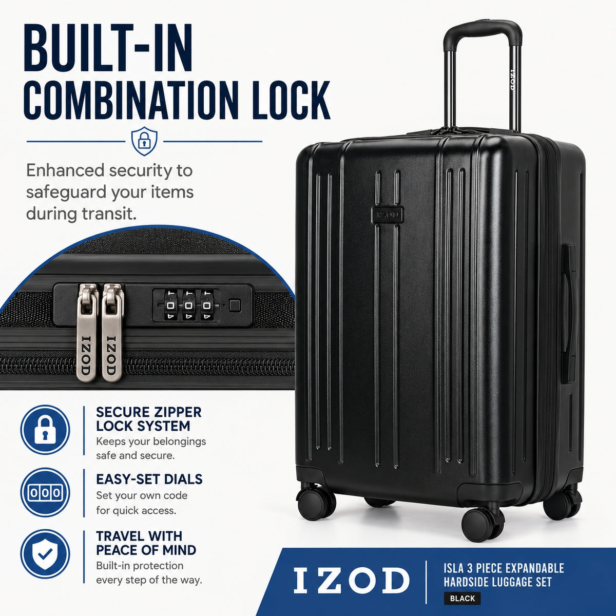 Isla 20 Inch Carry-On Expandable Spinner with Combo Lock