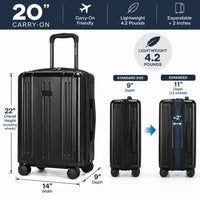 Isla 20 Inch Carry-On Expandable Spinner with Combo Lock