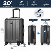 Isla 20 Inch Carry-On Expandable Spinner with Combo Lock