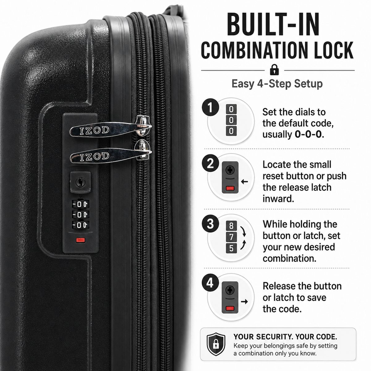 IZOD Marx 20 Inch Carry-On Expandable Hardside Luggage
