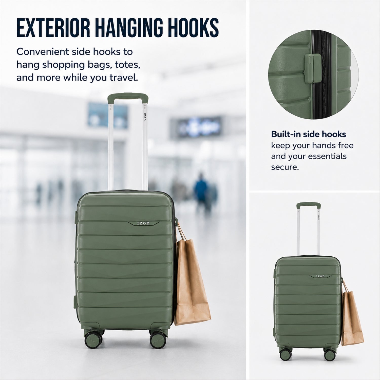 IZOD Soren 20 Inch Carry-On Expandable Hardside Luggage