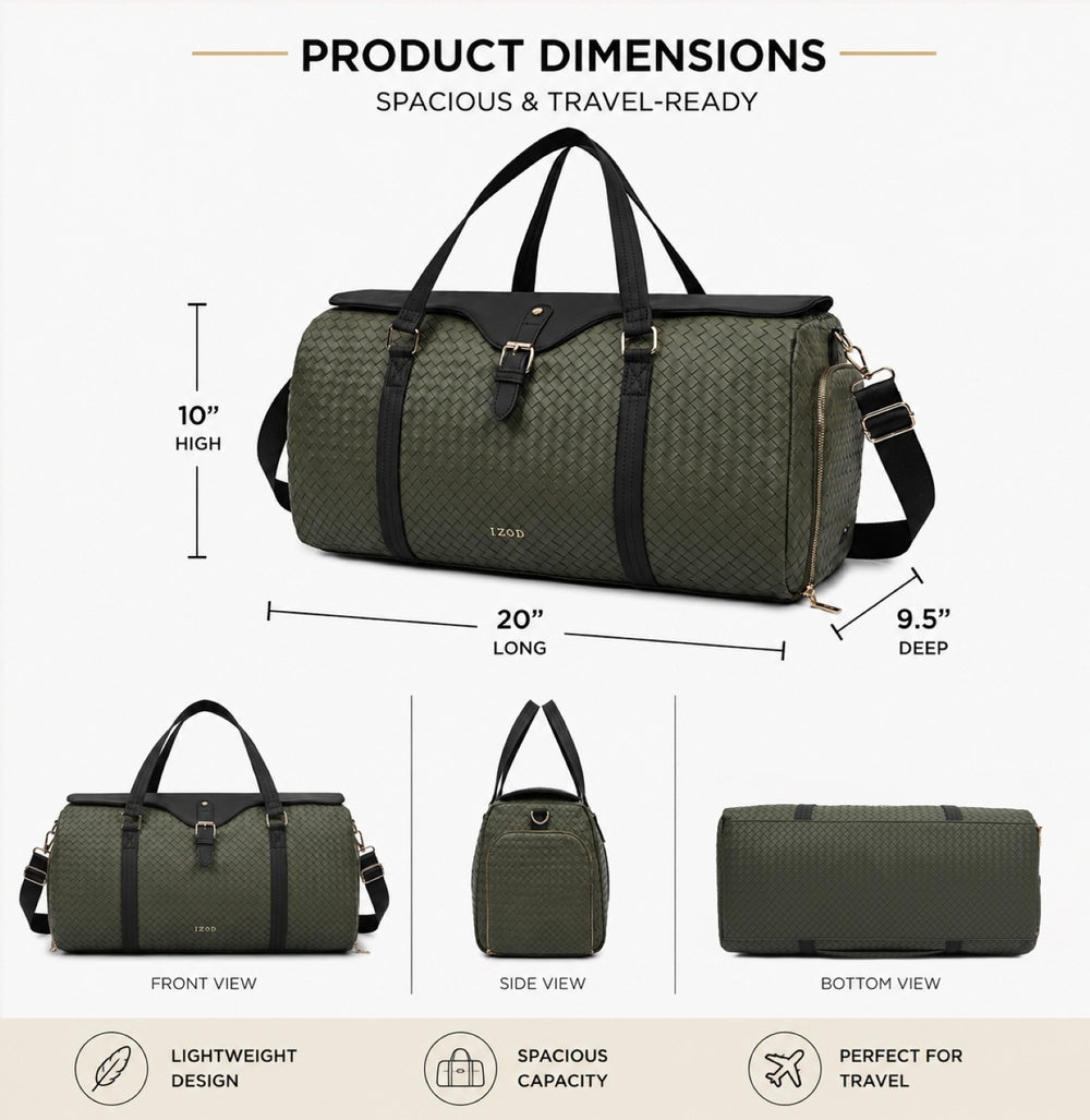 Sorelle Weekender Carry-On Duffel Bag with Shoe Compartment