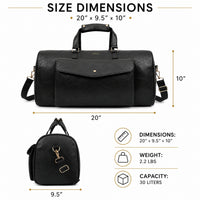 Atlas PU Leather Travel Carry-On Duffel Weekender Bag