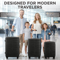 IZOD Romeo Lightweight Expandable ABS 3 Piece Luggage Set - 20", 24", and 28" Sizes with 360° Dual Spinning Wheels and Combo Lock