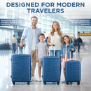 IZOD Romeo Lightweight Expandable ABS 3 Piece Luggage Set - 20", 24", and 28" Sizes with 360° Dual Spinning Wheels and Combo Lock