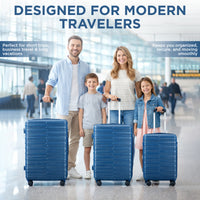 IZOD Romeo Lightweight Expandable ABS 3 Piece Luggage Set - 20", 24", and 28" Sizes with 360° Dual Spinning Wheels and Combo Lock