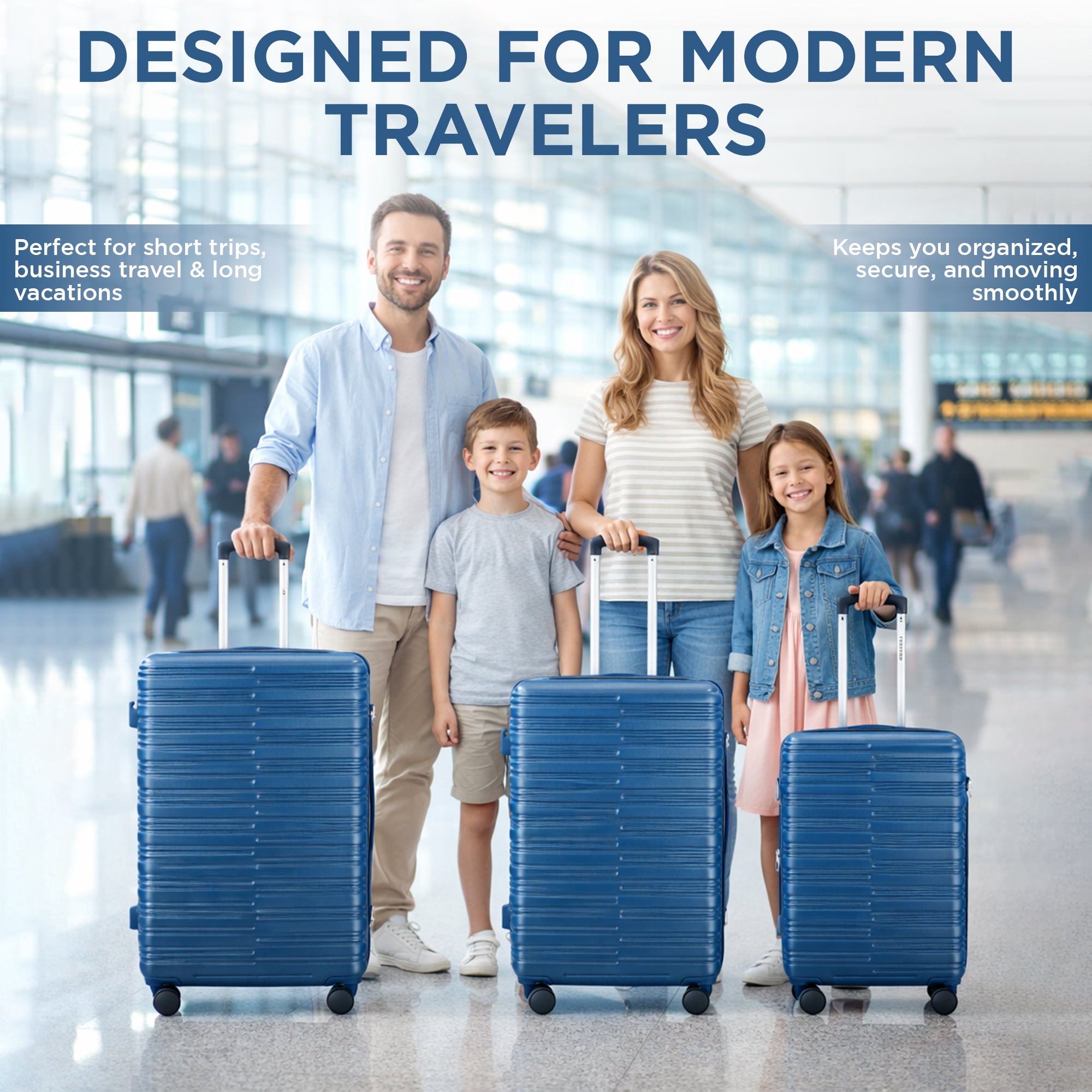 IZOD Romeo Lightweight Expandable ABS 3 Piece Luggage Set - 20", 24", and 28" Sizes with 360° Dual Spinning Wheels and Combo Lock